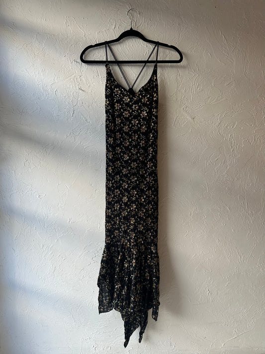 90s Floral Knit Dress / Small