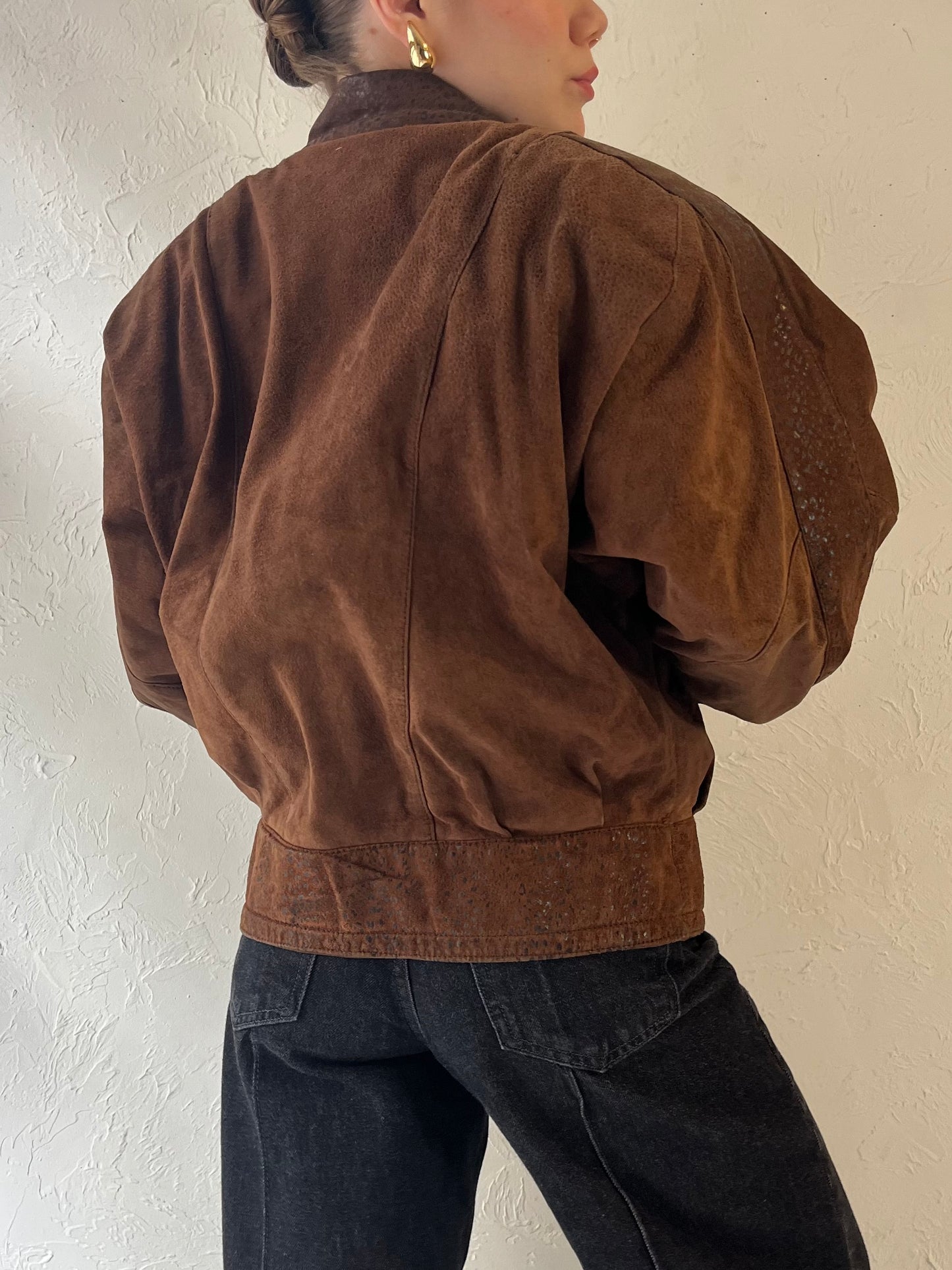 90s 'Byrnes & Baker' Brown Suede Leather Jacket / S