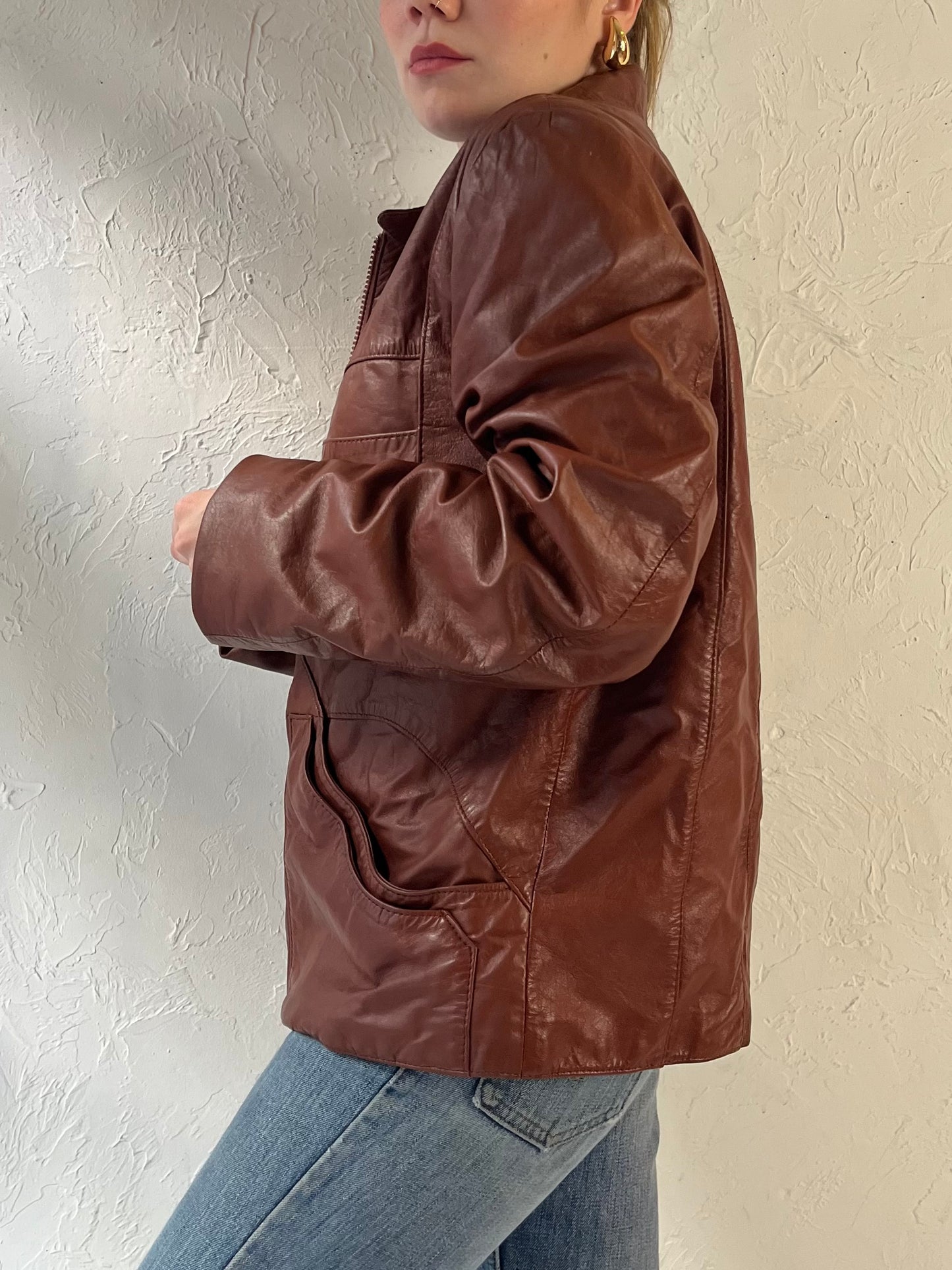 80s ‘Wilsons’ Brown Leather Jacket / Medium