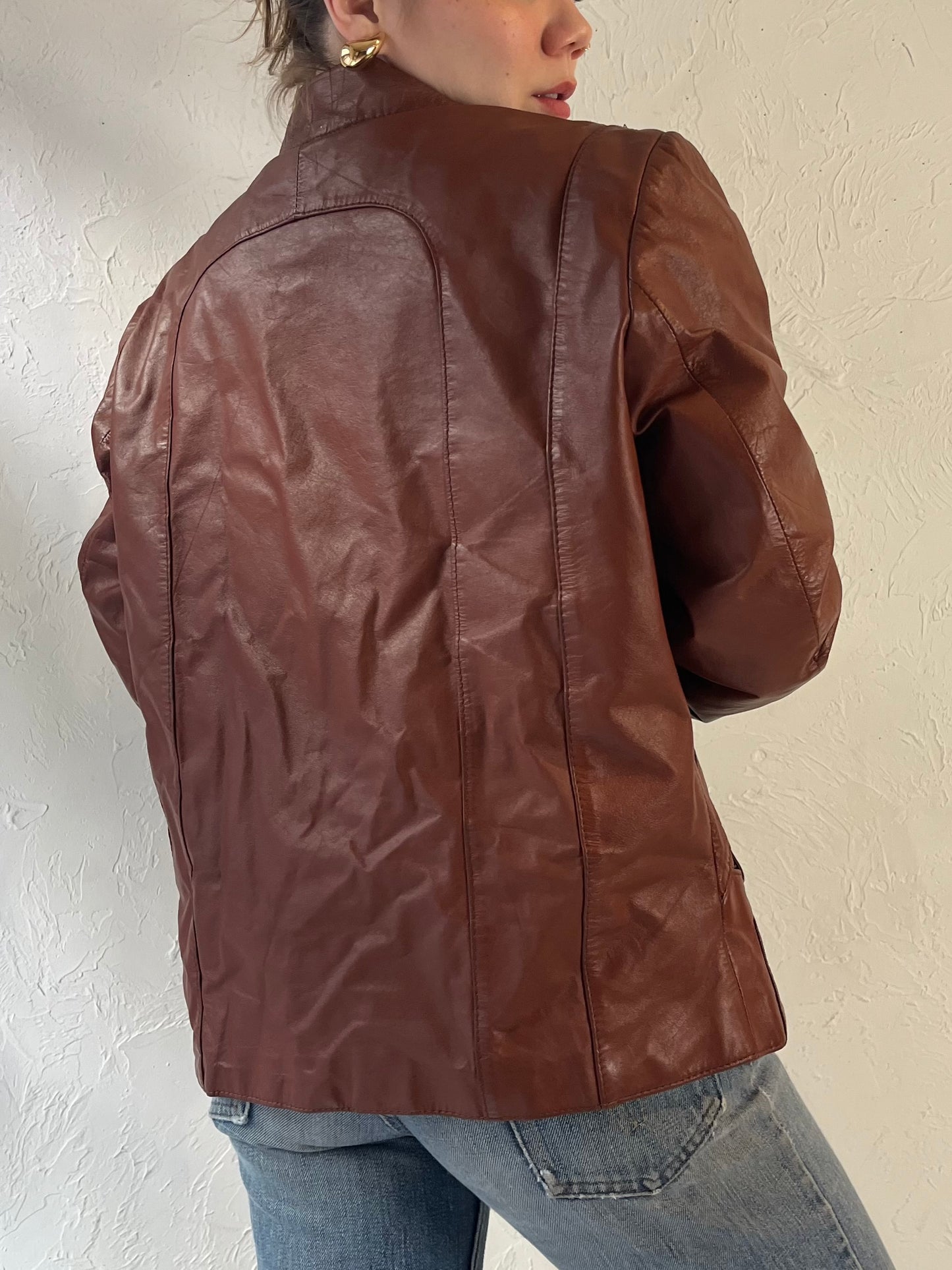 80s ‘Wilsons’ Brown Leather Jacket / Medium