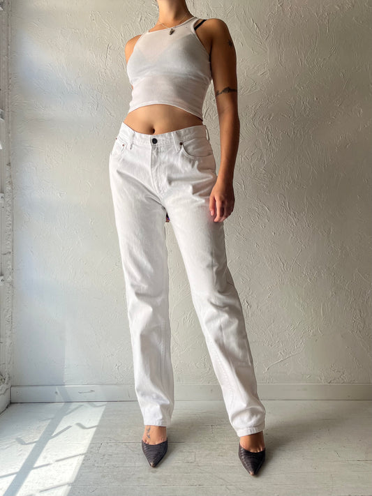 Y2k 'Jordache' White Denim Mid Rise Straight Leg Jeans / Medium