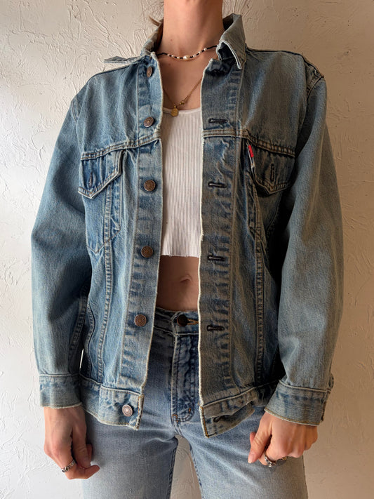 90s 'Levi’s' Medium Wash Denim Jacket / Vintage 1990s Classic Blue Jean Normcore Streetwear Jacket / Medium