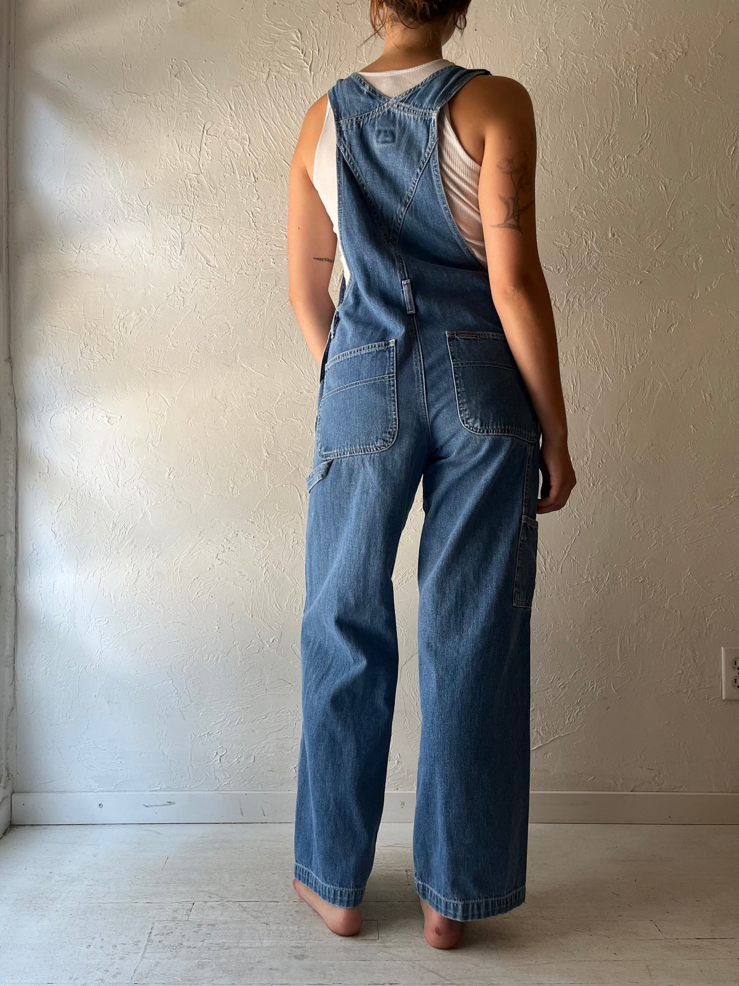 90s 'Calvin Klein' Denim Overalls / Small