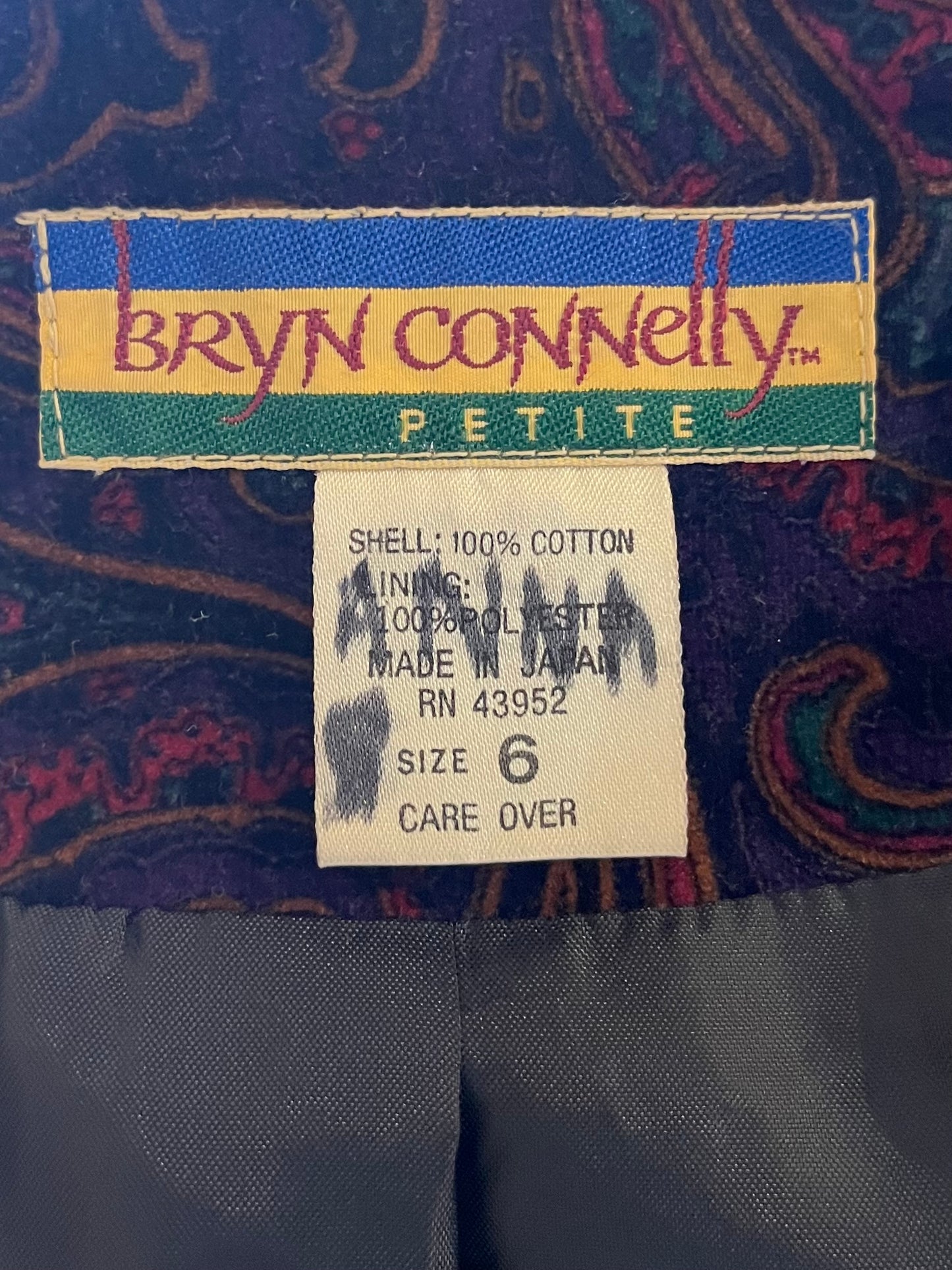 90s ‘Bryn Connelly’ Paisley Velvet Jacket / Small - Medium