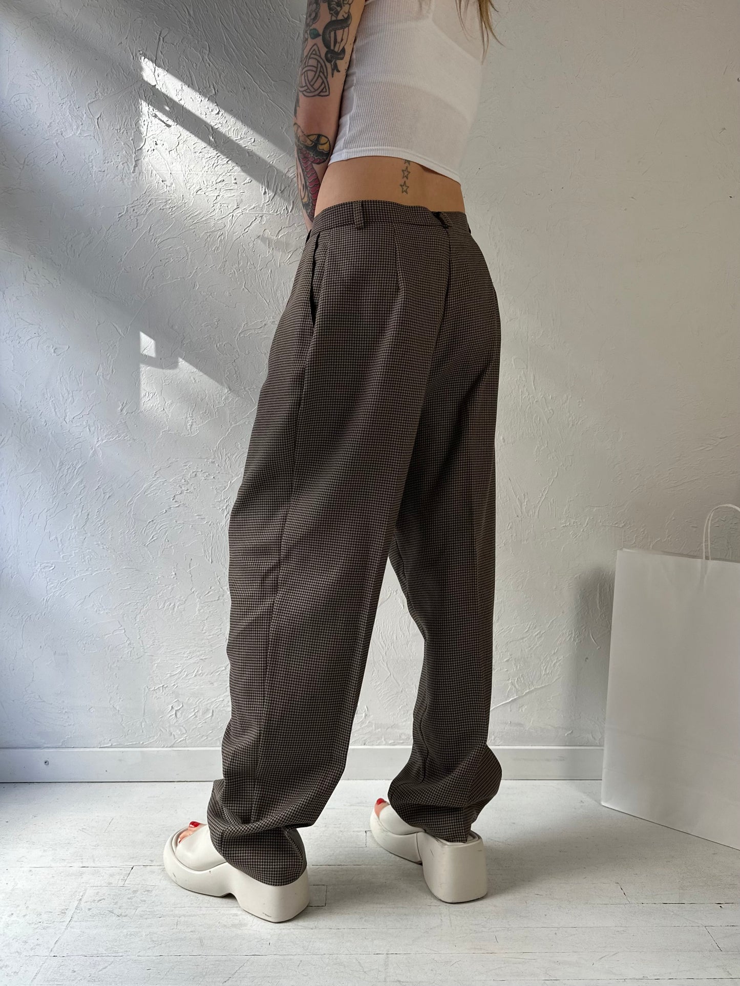 80s ‘Daniel Hechter’ Brown knit Trousers / Medium