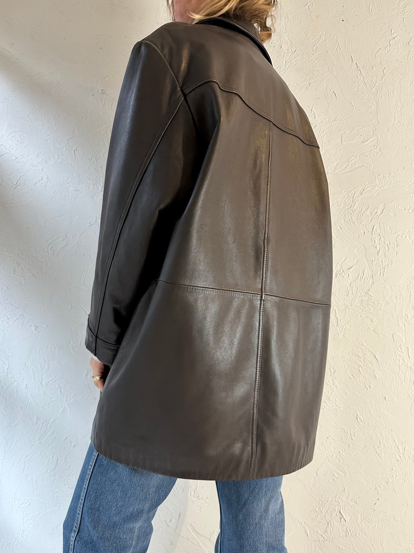 90s ‘Danier’ Brown Leather Jacket / Medium