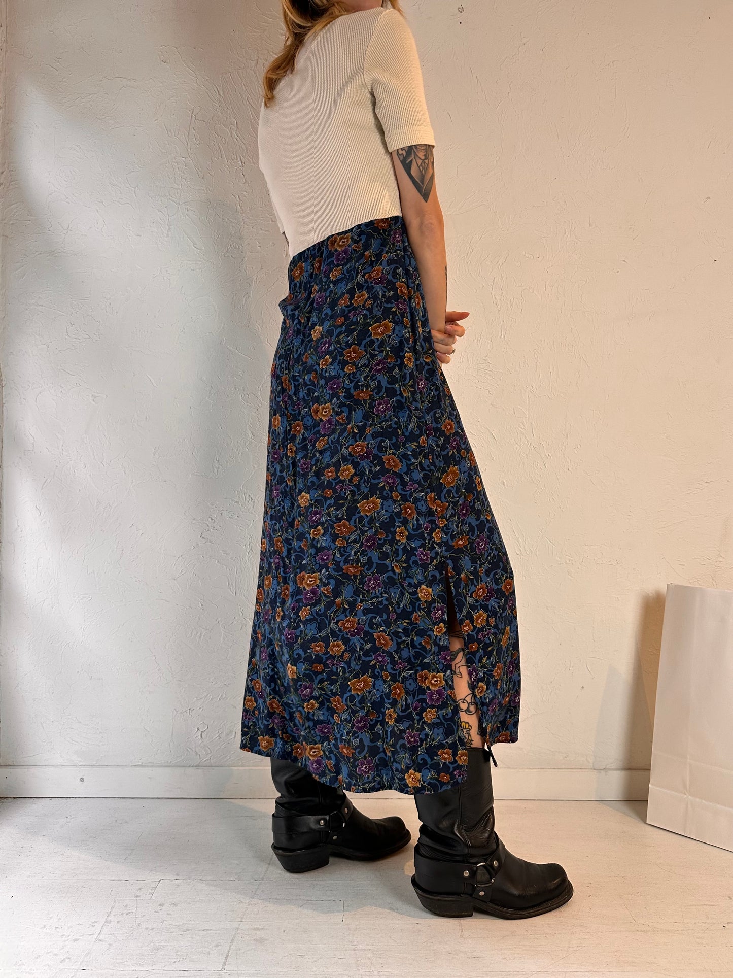 90s 'Studio Ease' Floral Dress / Small