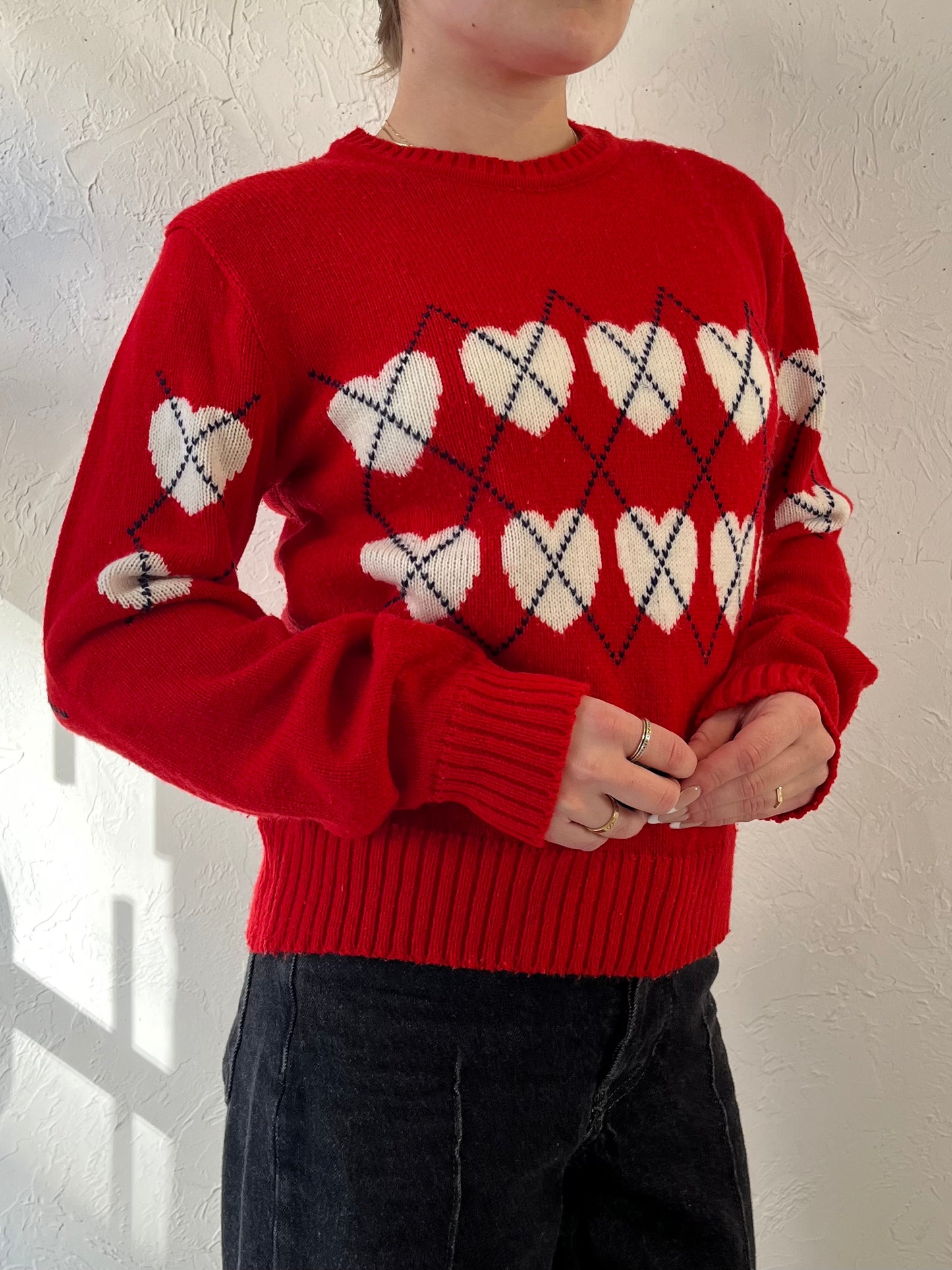 Vintage 'Out Of The Blue' Red Heart Sweater / Large