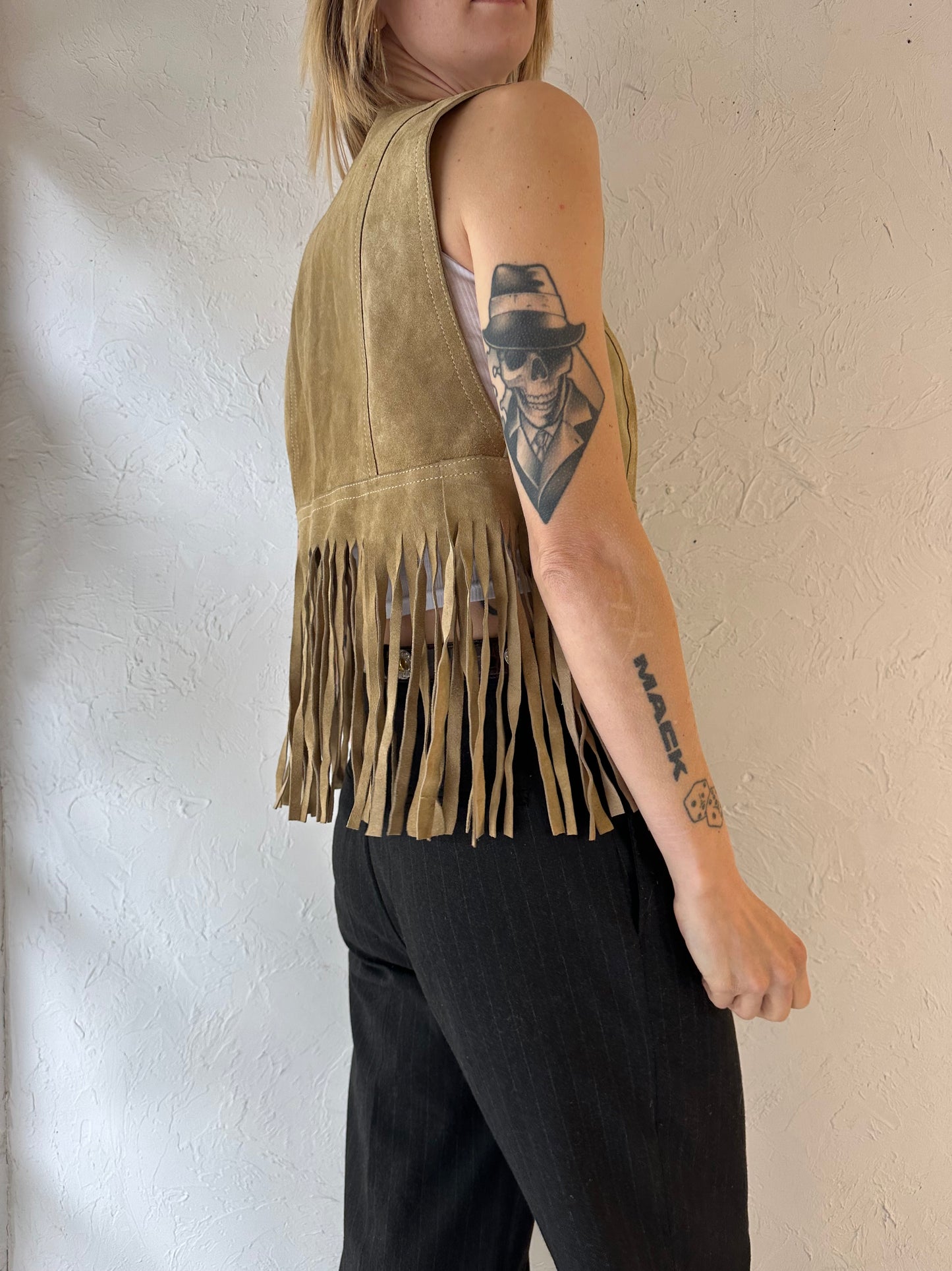 70s 'Bagatelle' Suede Fringe Vest / Small