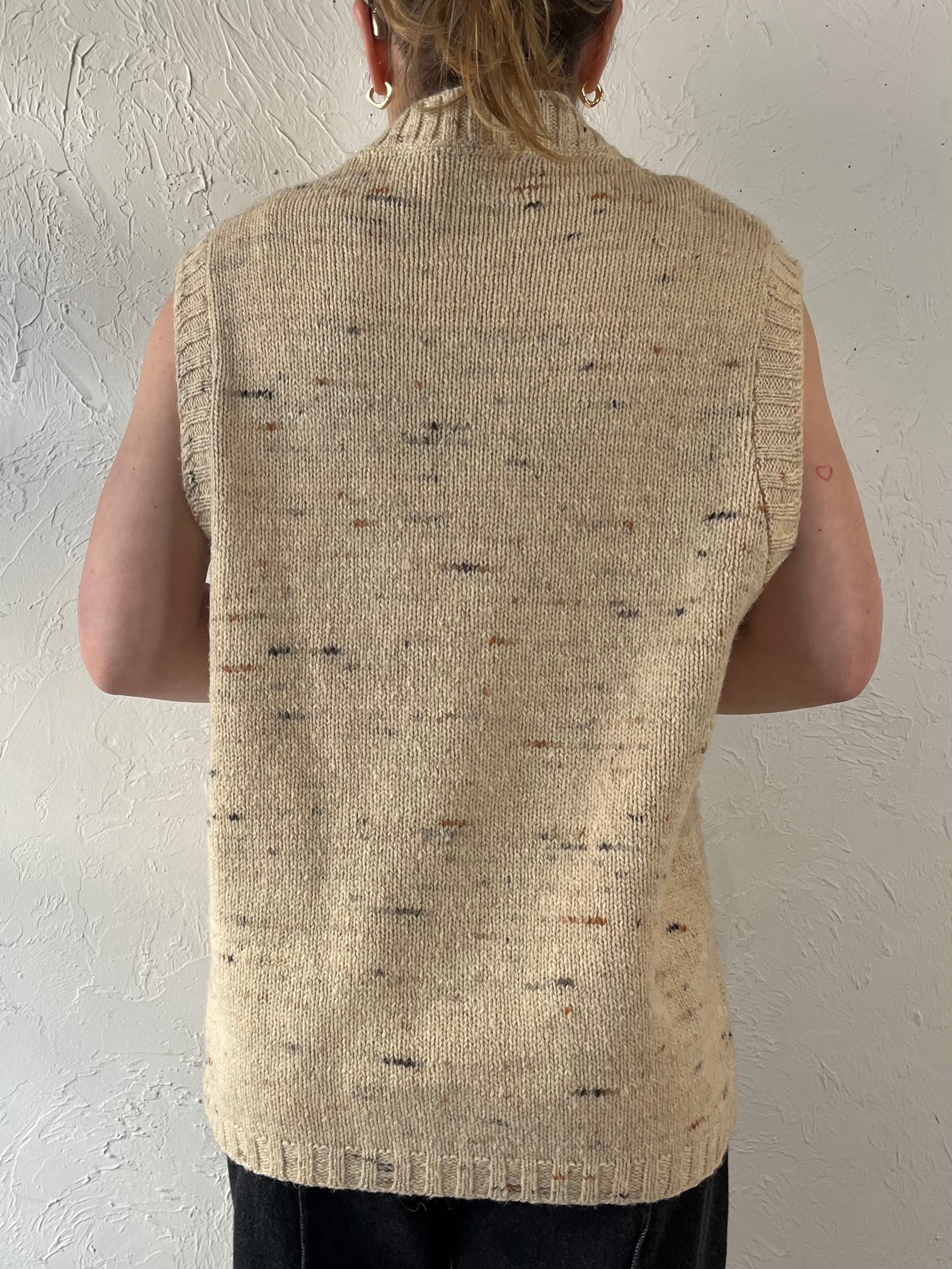 80s ‘JC Penny’ Beige Knit Union Made Vest / XL