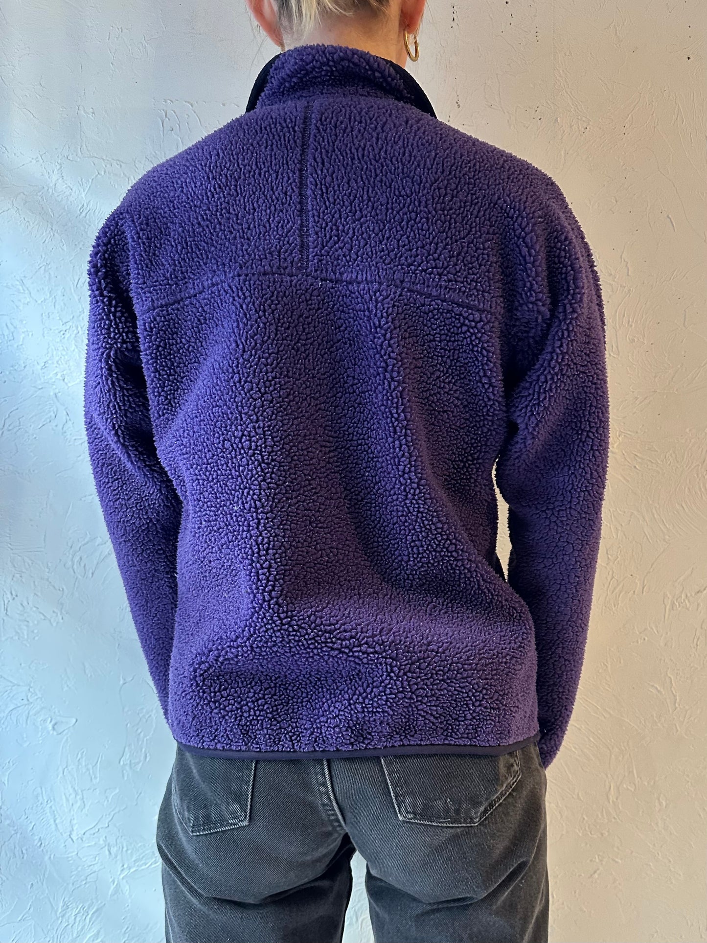 90s ‘Patagonia’ Purple Zip Up Fleece / Made in USA / Small