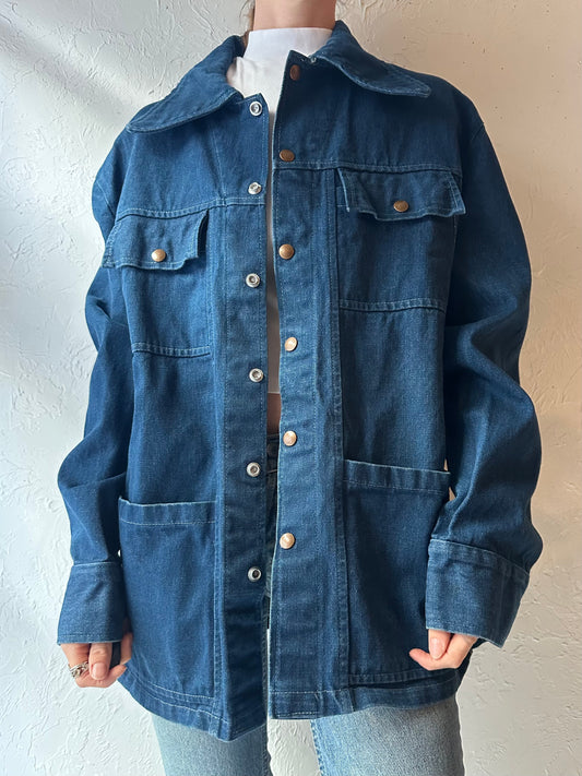 70s Denim Workwear Chore Jacket / Large