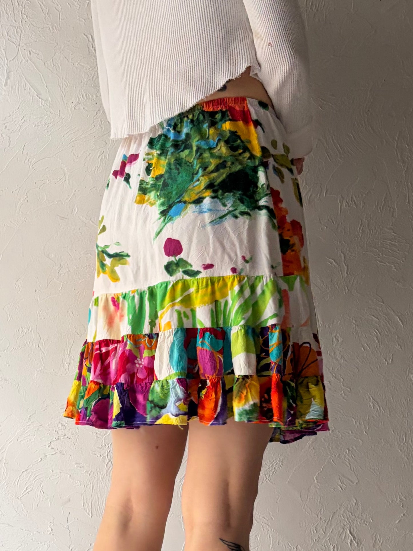 Vintage 'Jams World' White Spring Summer Skirt / Small