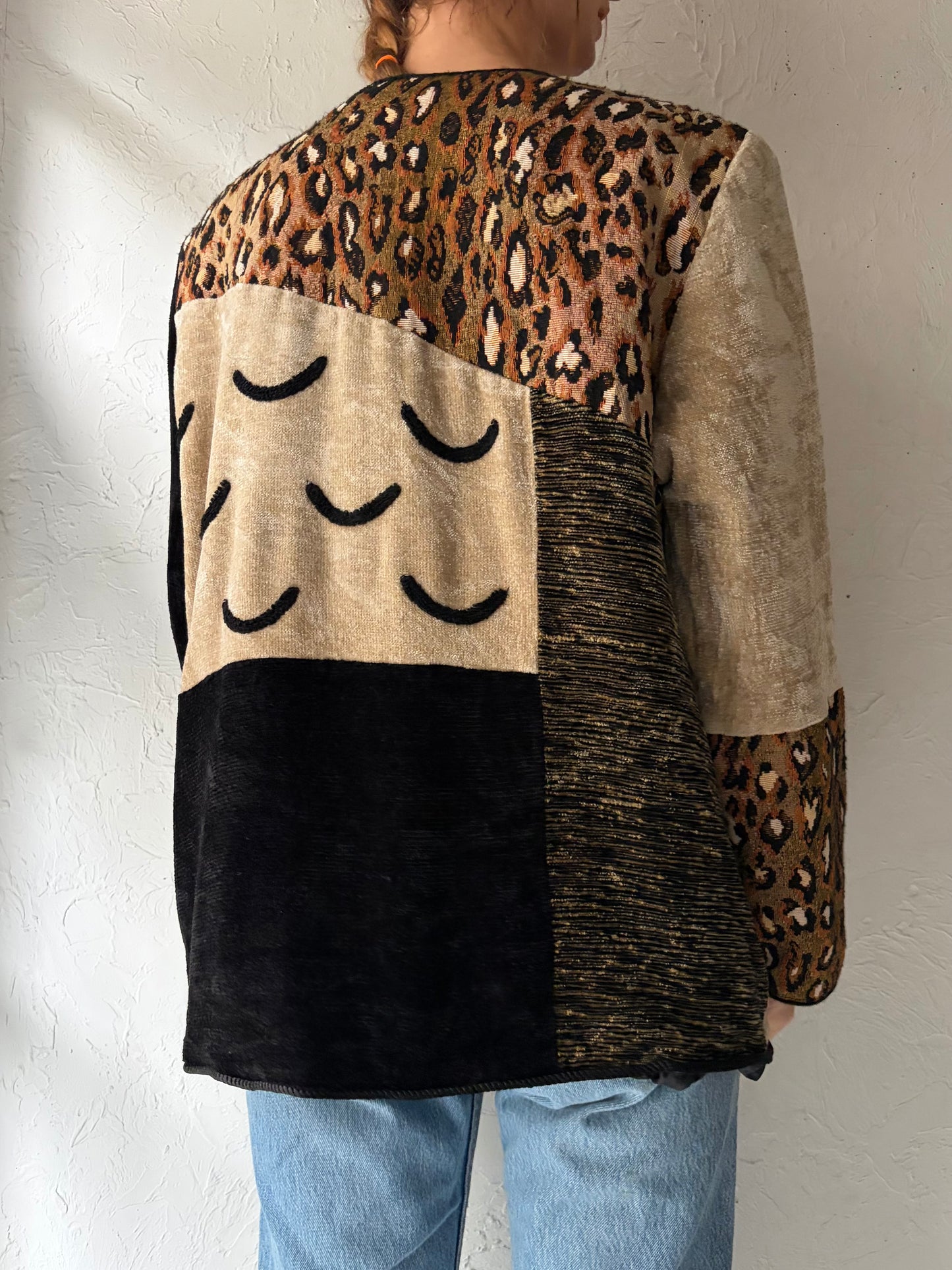 90s 'Indigo Moon' Tapestry Jacket / XL