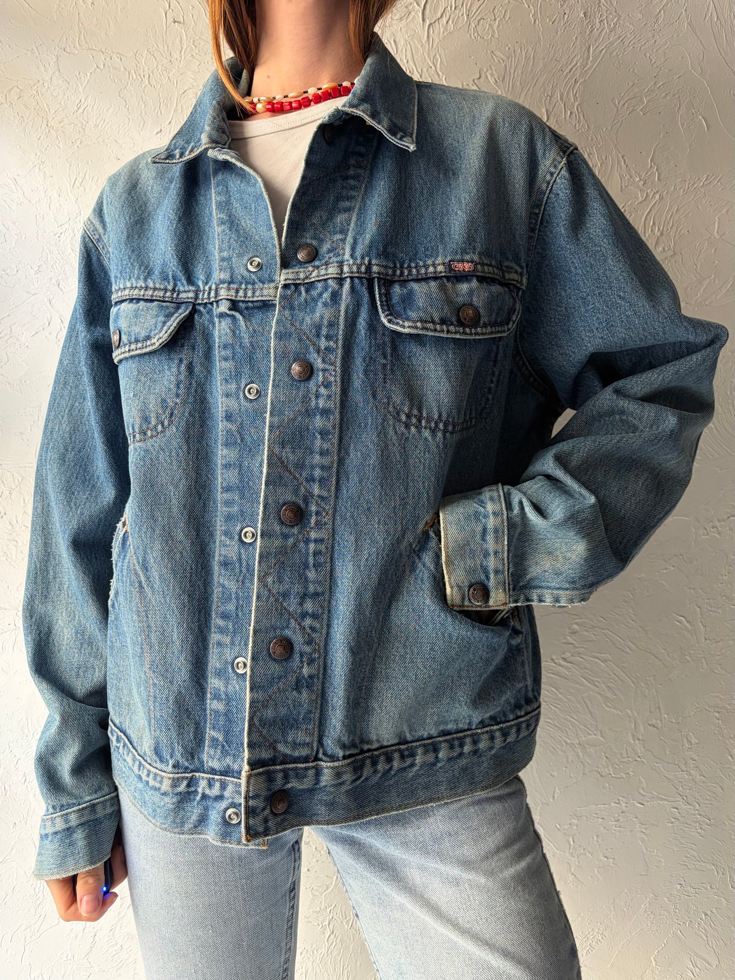 80s 'GWG' Snap Up Denim Jacket / Medium