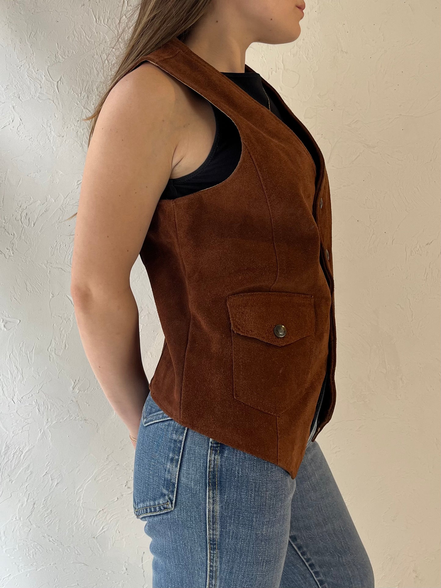 70s 'Silton' Brown Suede Vest / Small