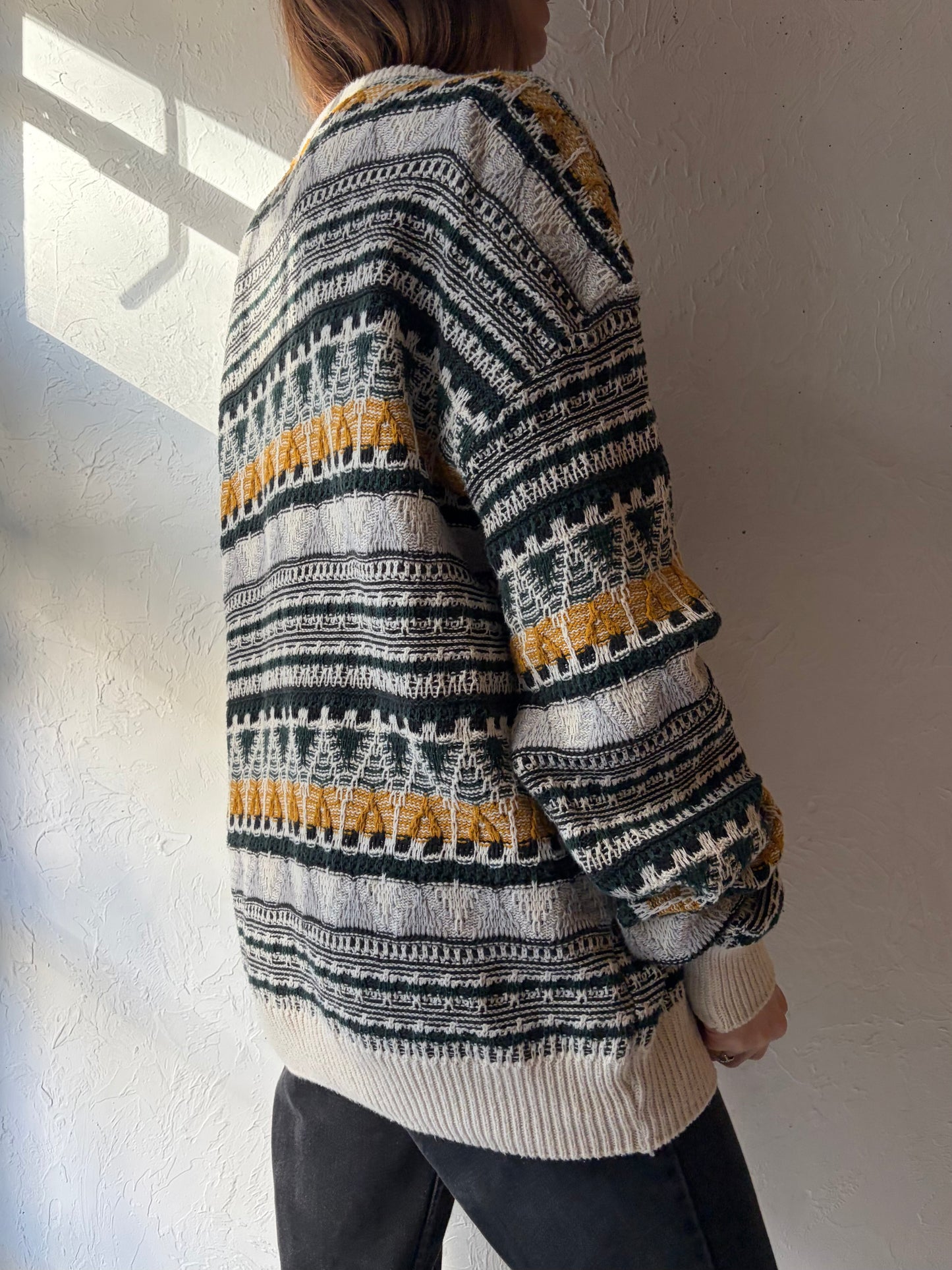 90s 'Tundra' Pullover Cotton Sweater / Large