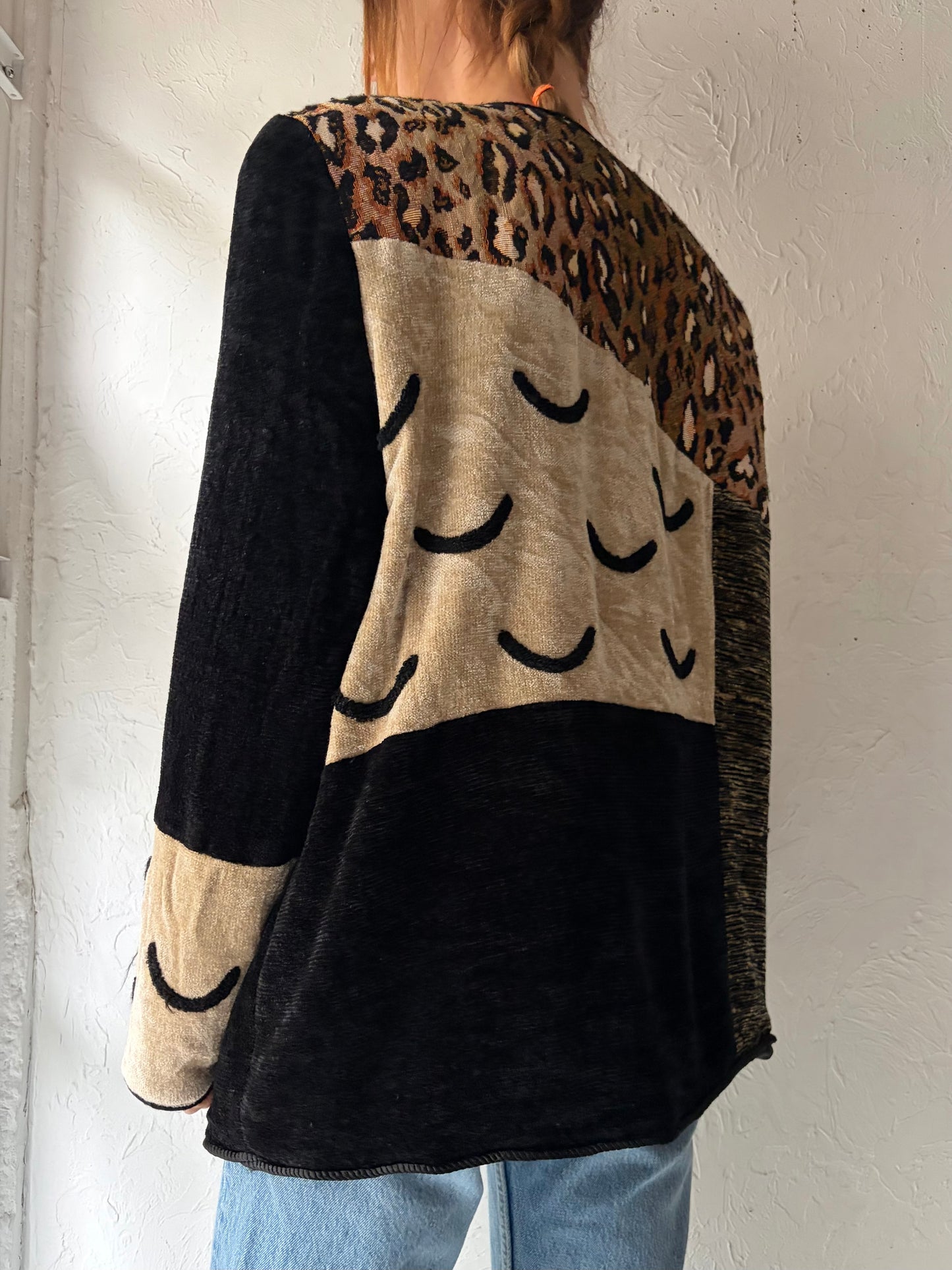 90s 'Indigo Moon' Tapestry Jacket / XL