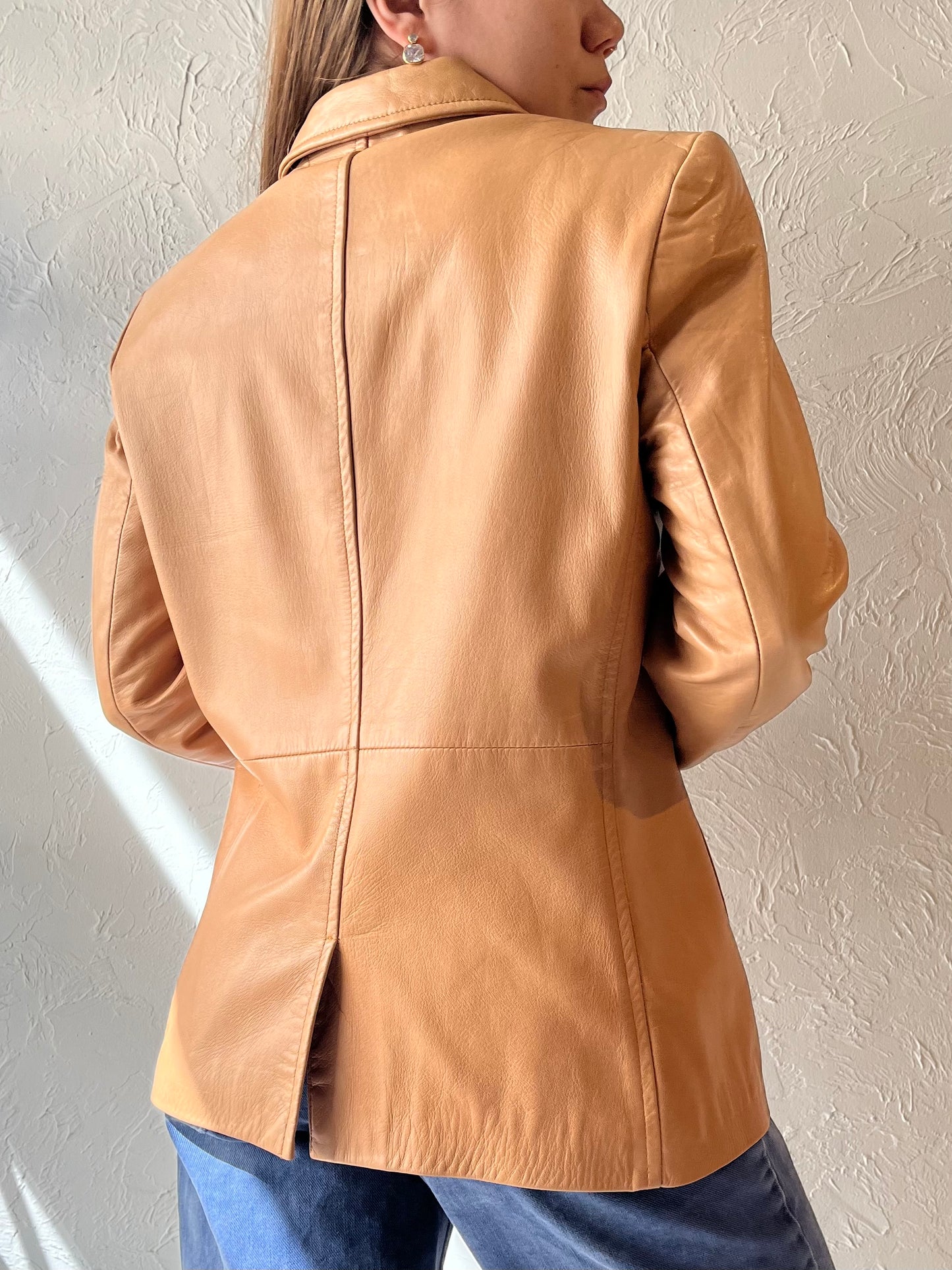 90s 'Danier' Brown Leather Jacket / Medium