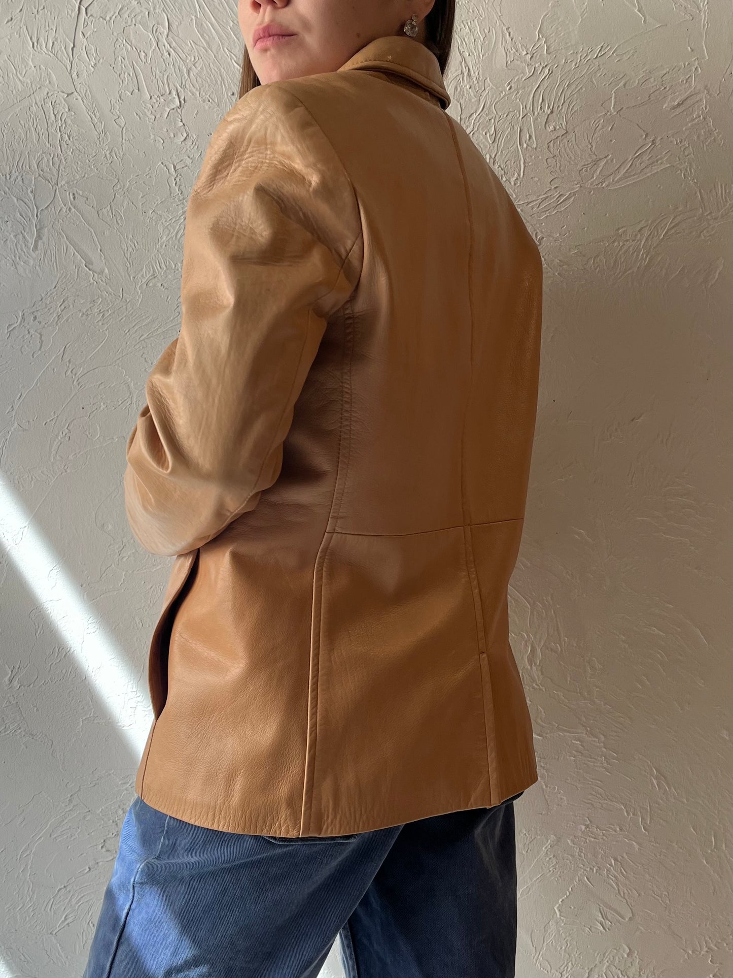 90s 'Danier' Brown Leather Jacket / Medium