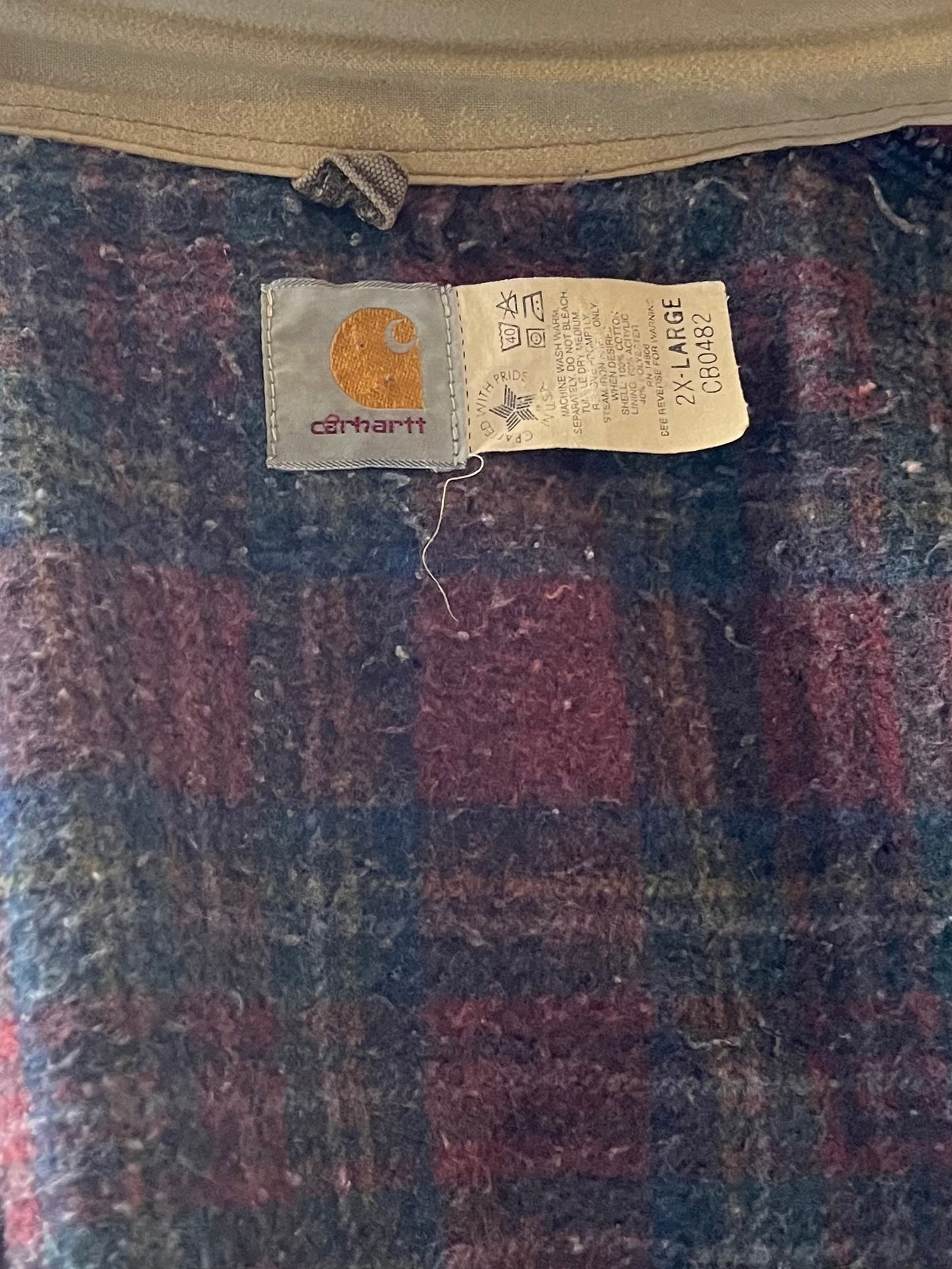 90s 'Carhartt' Made With Pride Thrashed Workwear Jacket / 2XL