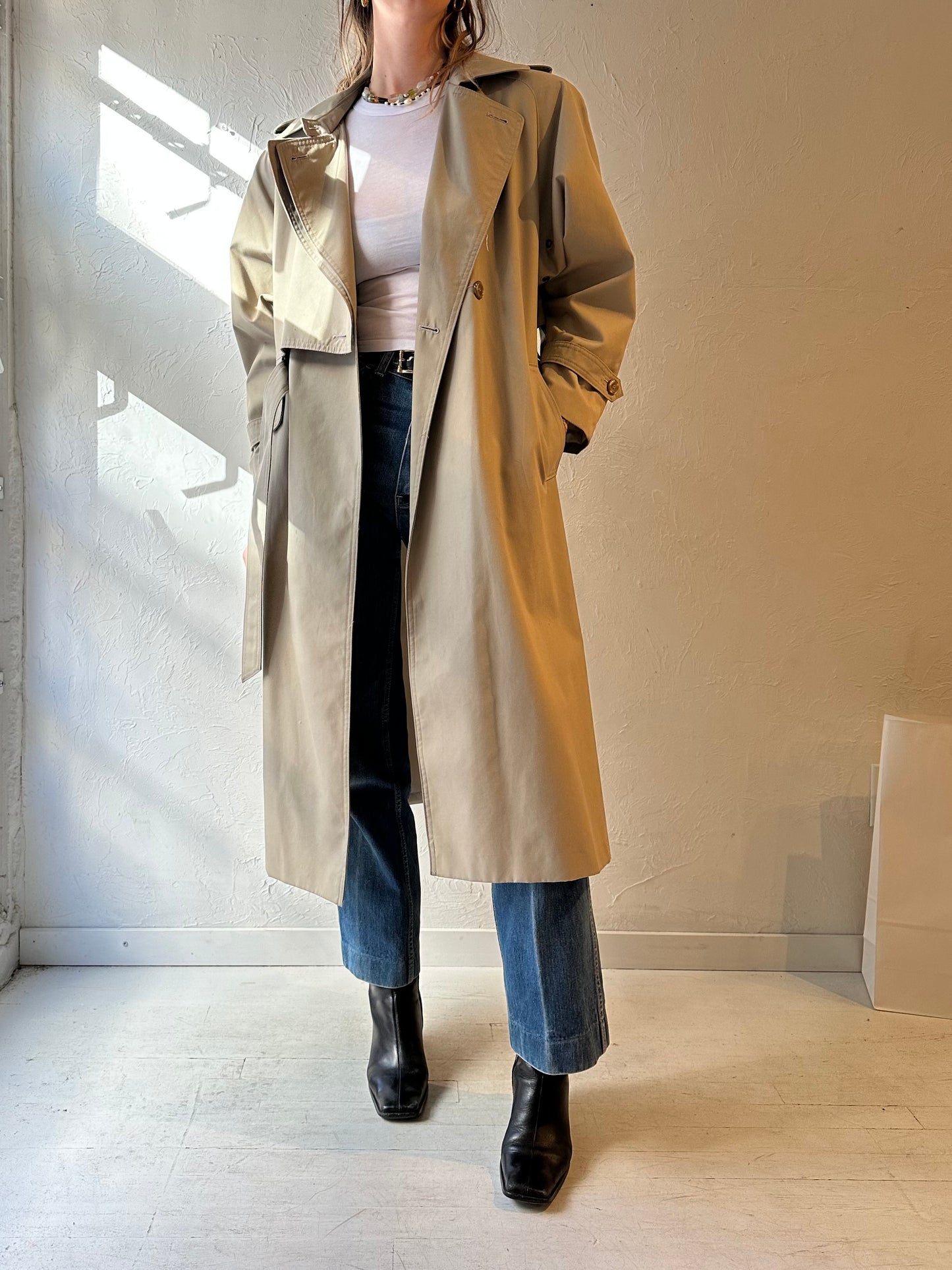 Y2K ‘VI Petites’ Beige Trench Coat / Small - Medium