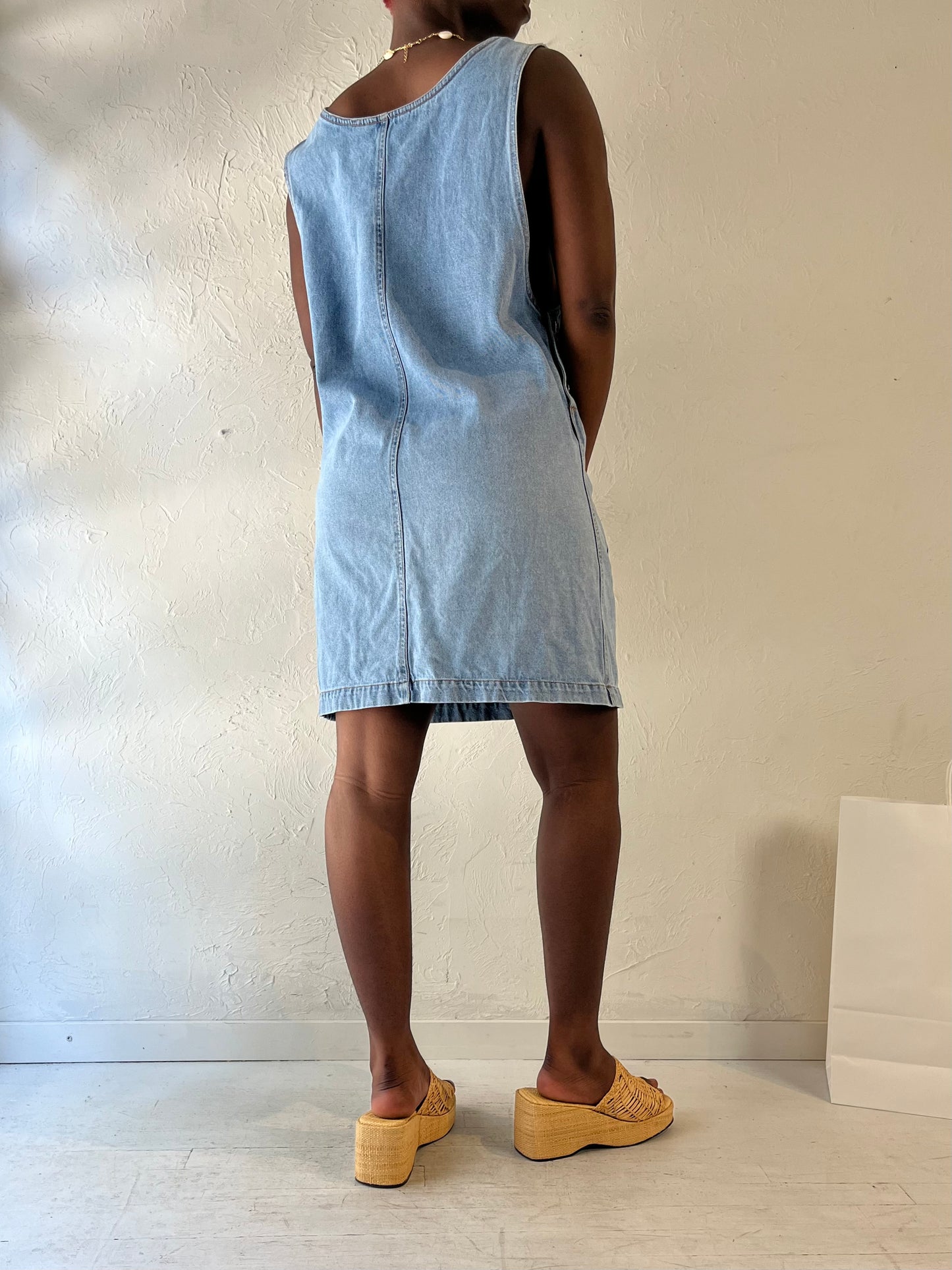 Y2k 'Savannah' Sleevless Denim Dress / Large