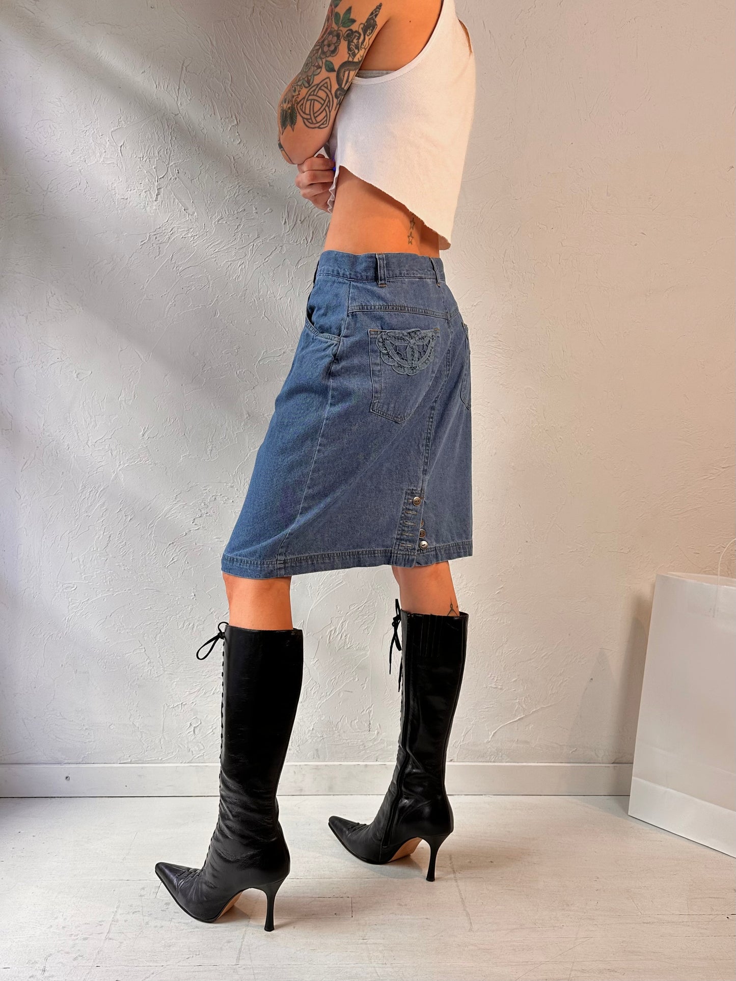 90s 'Jessica' Denim Mini Skirt / Medium