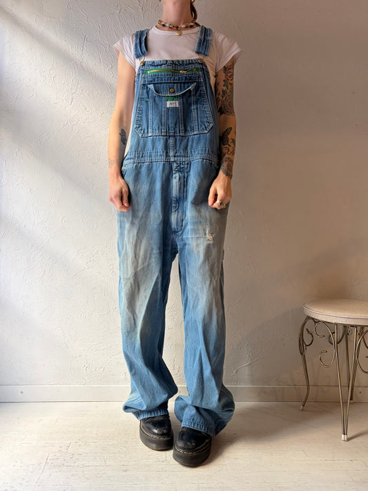 Y2k 'Ikeda' Denim Overalls / Large