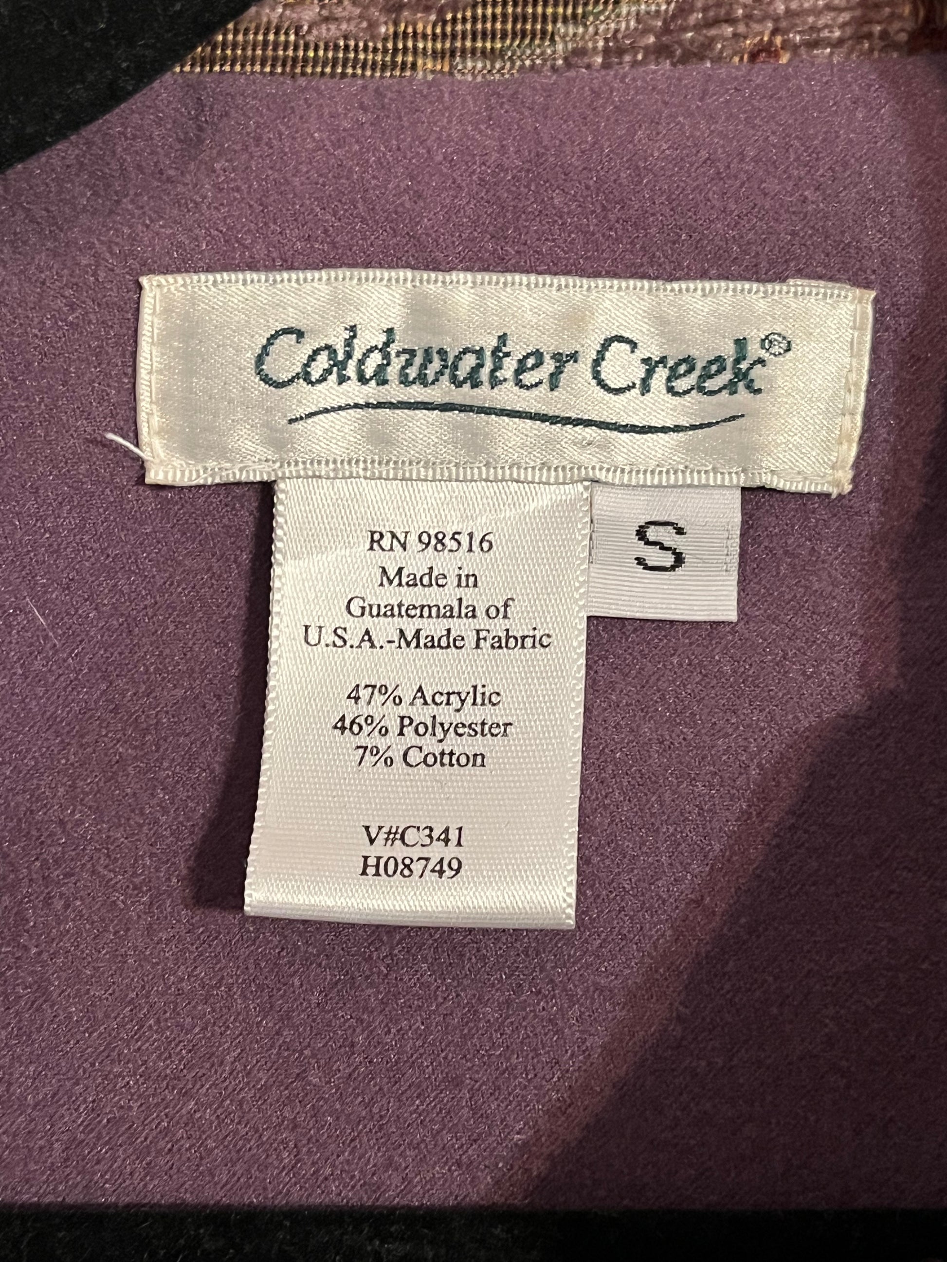 Y2k ‘Coldwater Creek’ Purple Tapestry Jacket / Small