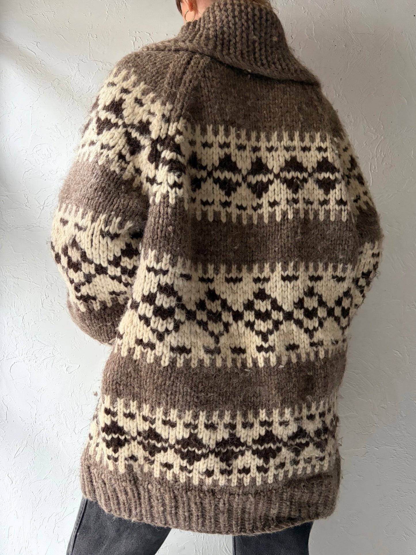 Vintage Hand Knit Chunky Wool Sweater / Large