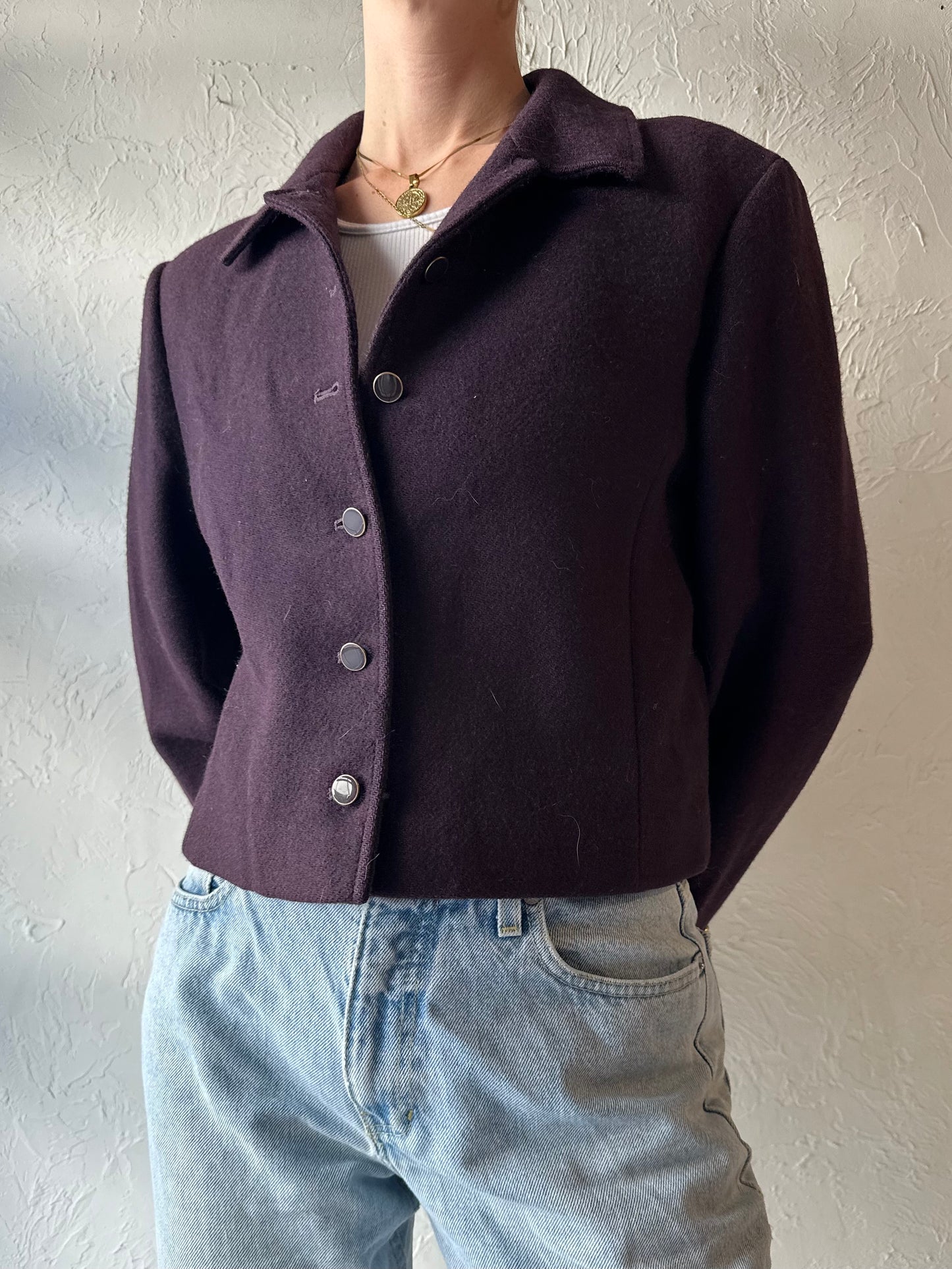 Vintage 'Pendleton' Purple Cropped Wool Jacket / Small