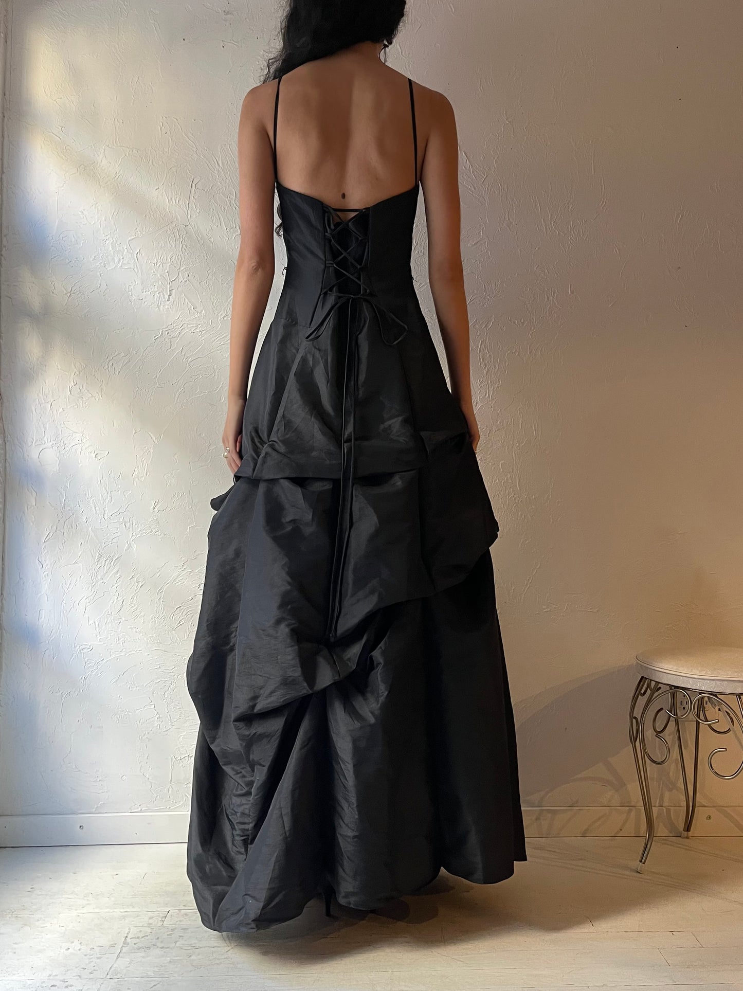 Y2k 'Go Jane' Black Formal Maxi Dress / Medium