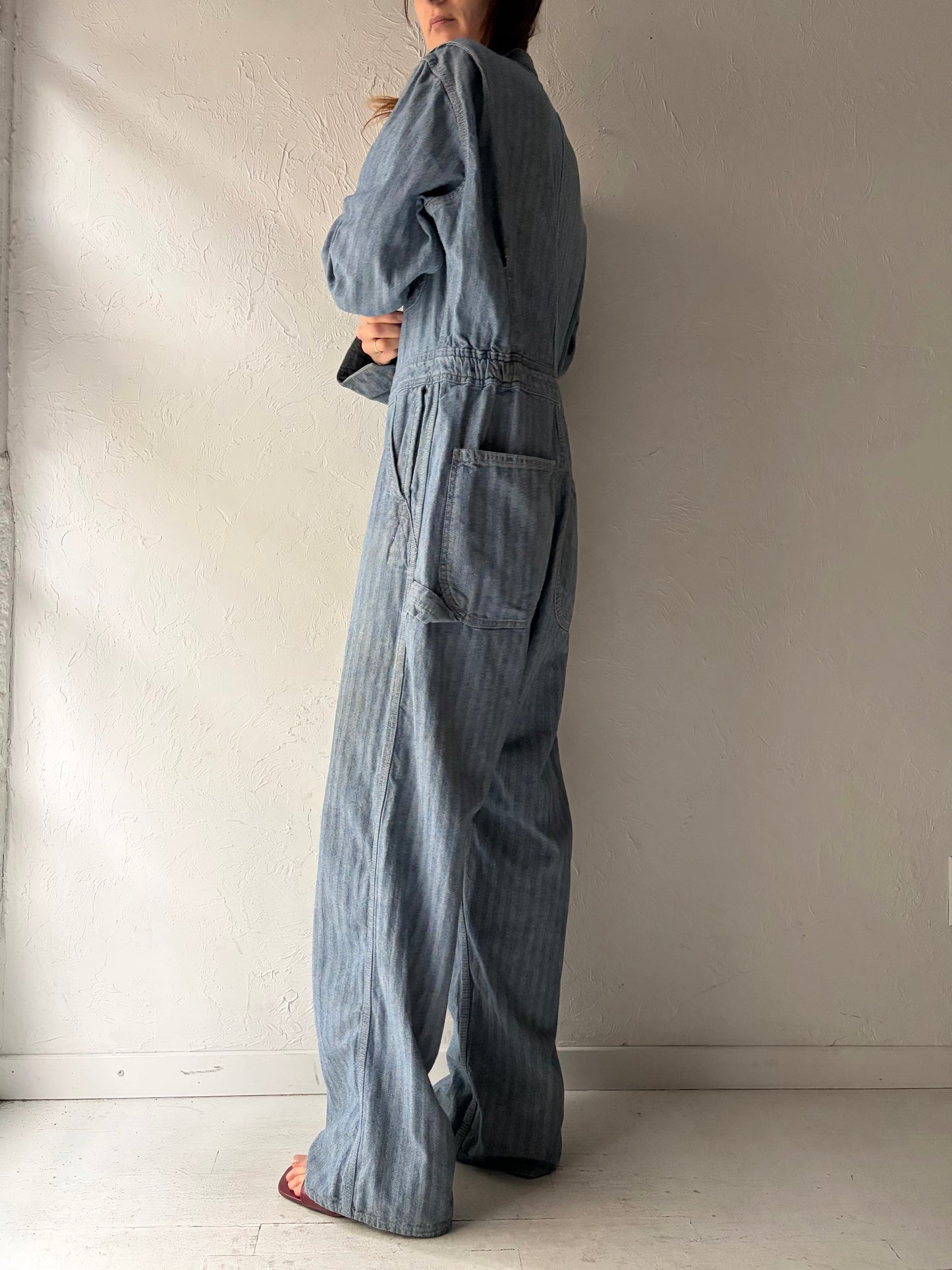 Vintage 1980s 'Big Mac' Blue Denim Work Wear Coveralls Boiler Suit / Medium