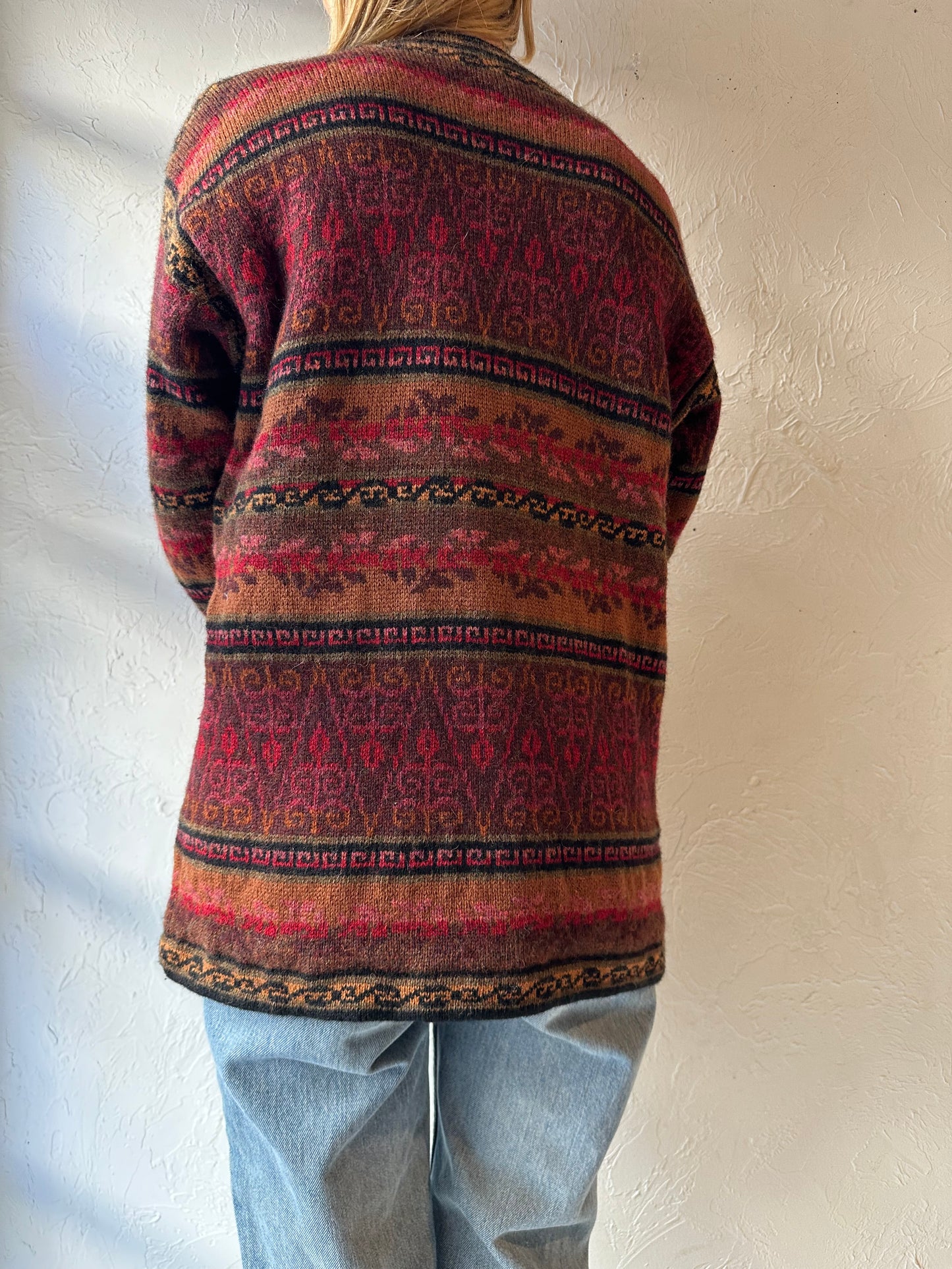 90s 'Coldwater Creek' Lined Wool Cardigan Sweater / Medium