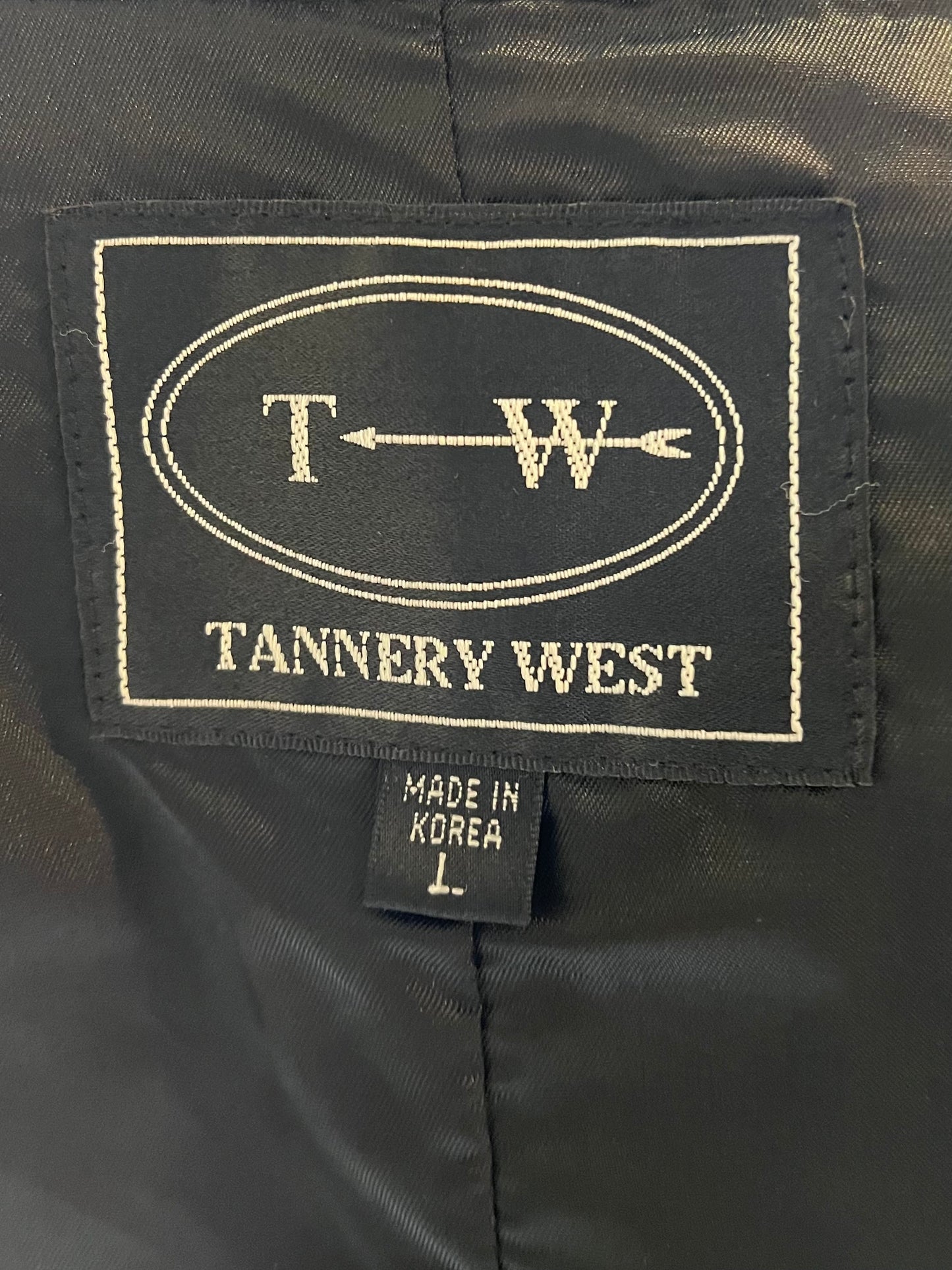 90s ‘Tannery West’ Black Western Leather Vest / Large