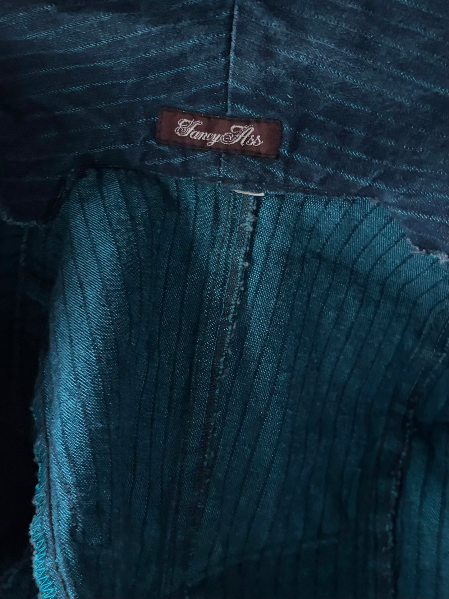 Vintage 'Fancy Ass' Pinstripe Denim Jacket / XS