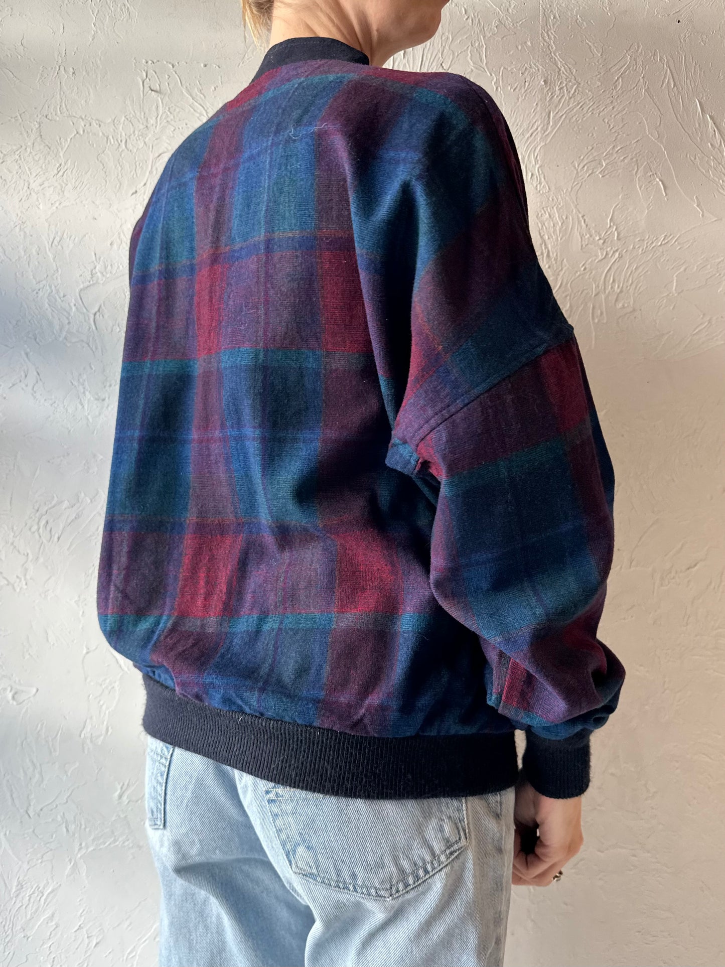 Vintage 'Pendleton' Plaid Wool Cardigan / Medium