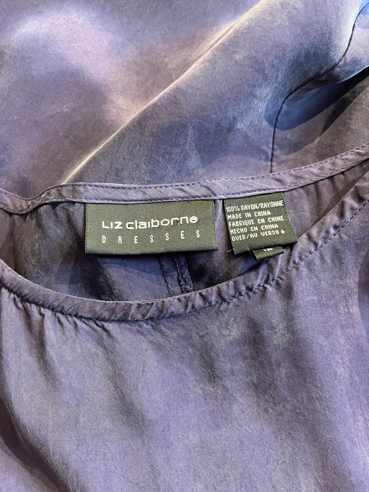 90s ‘Liz Claiborne’ Purple Silky Dress / Medium