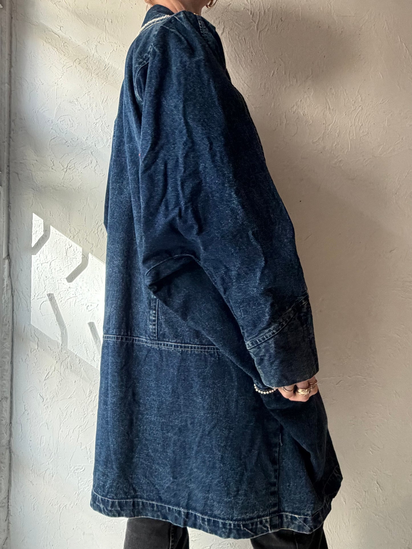 80s 'Jazzino' Embroidered Denim Jacket / XL