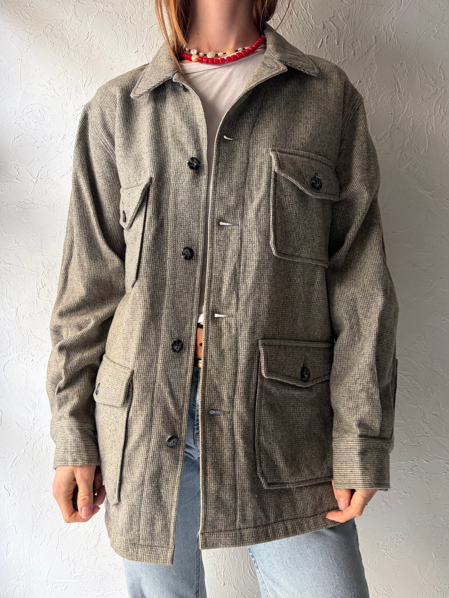 60s 'Field & Stream' Wool Chore Hunting Jacket / Large