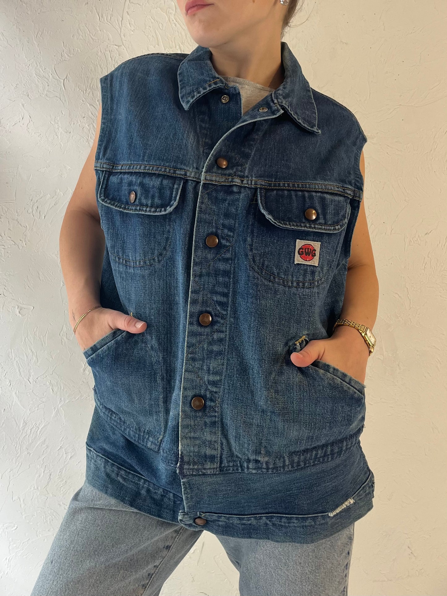 Vintage 'GWG' Altered Denim Vest / Large