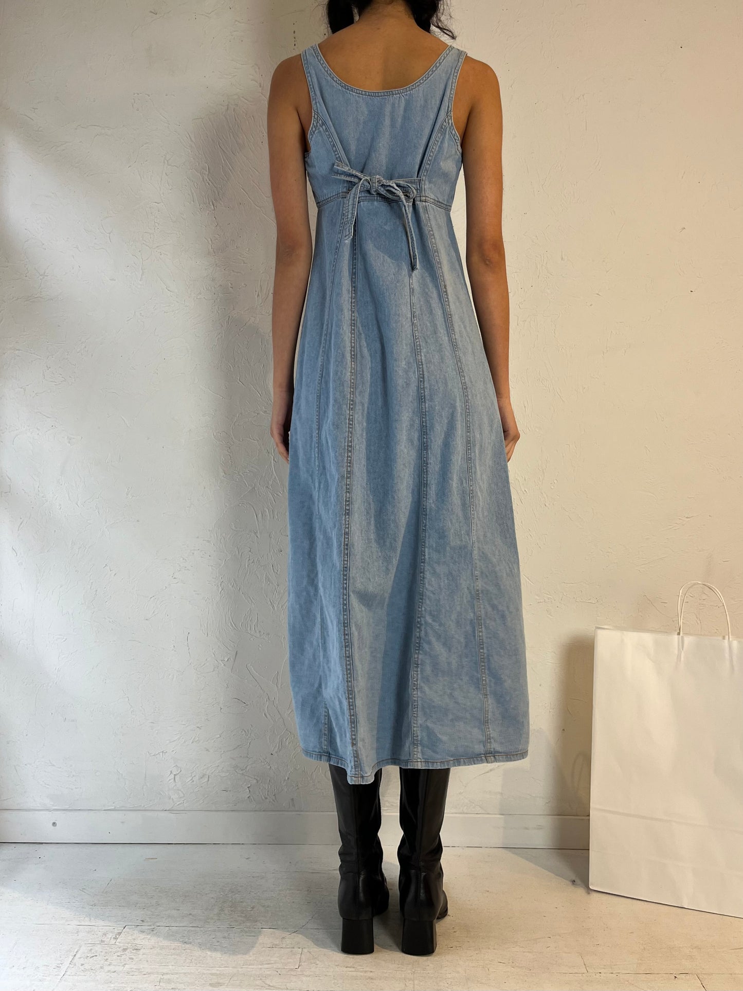 90s ‘Rio’ Button Up Denim Dress / Medium