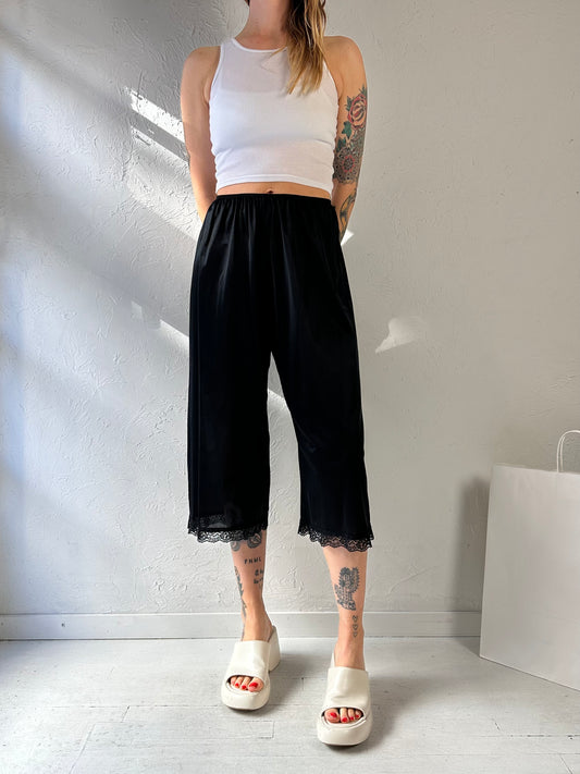 90s ‘Lingerie’ Black Lacey Shorts / XL