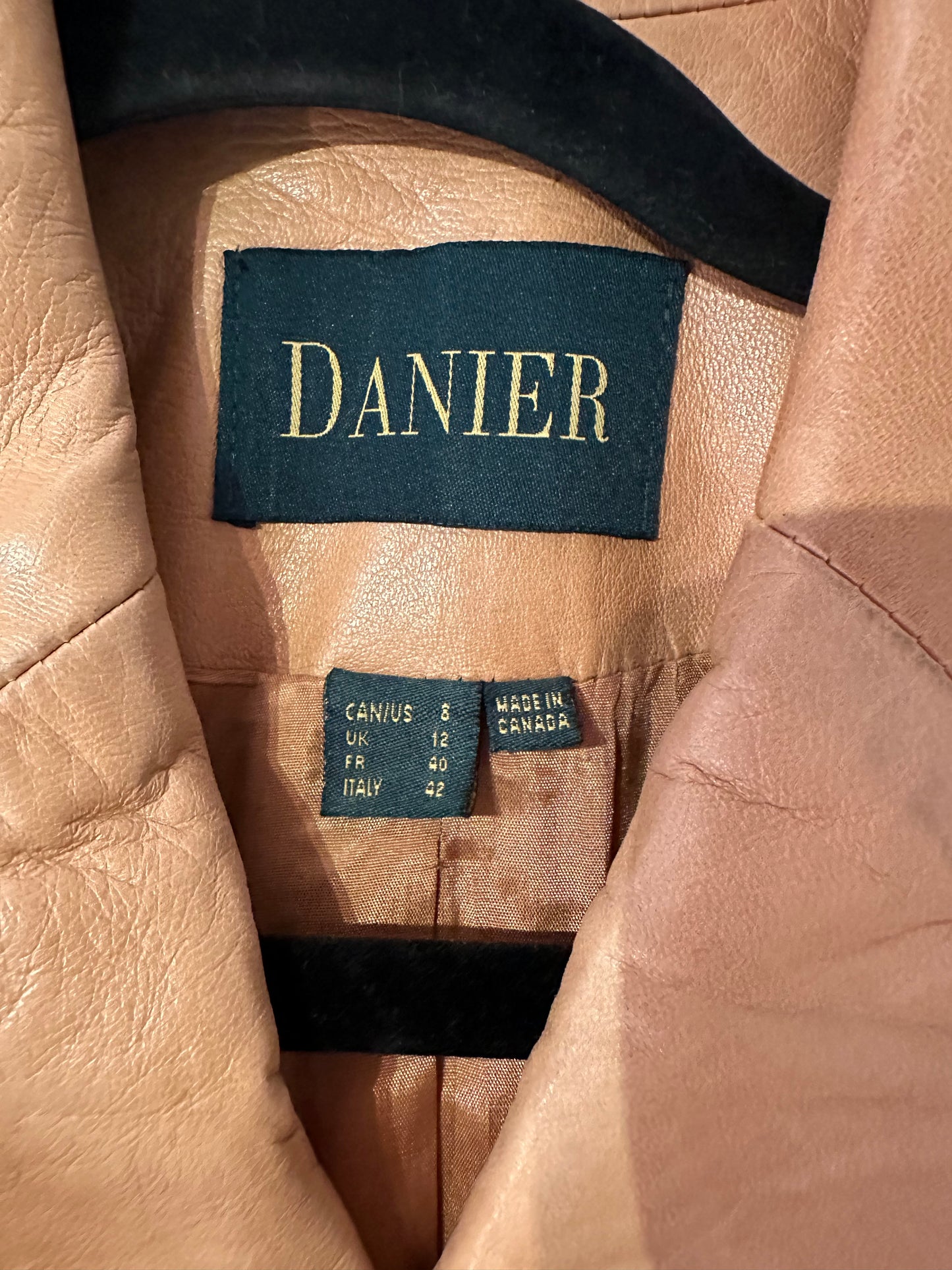 90s 'Danier' Brown Leather Jacket / Medium