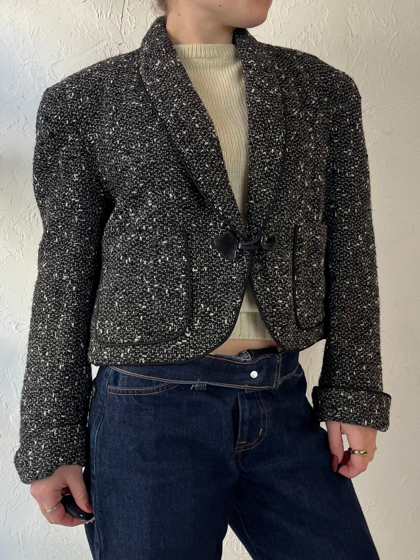 90s ‘Armand Ventilo’ Cropped Knit Jacket / Medium