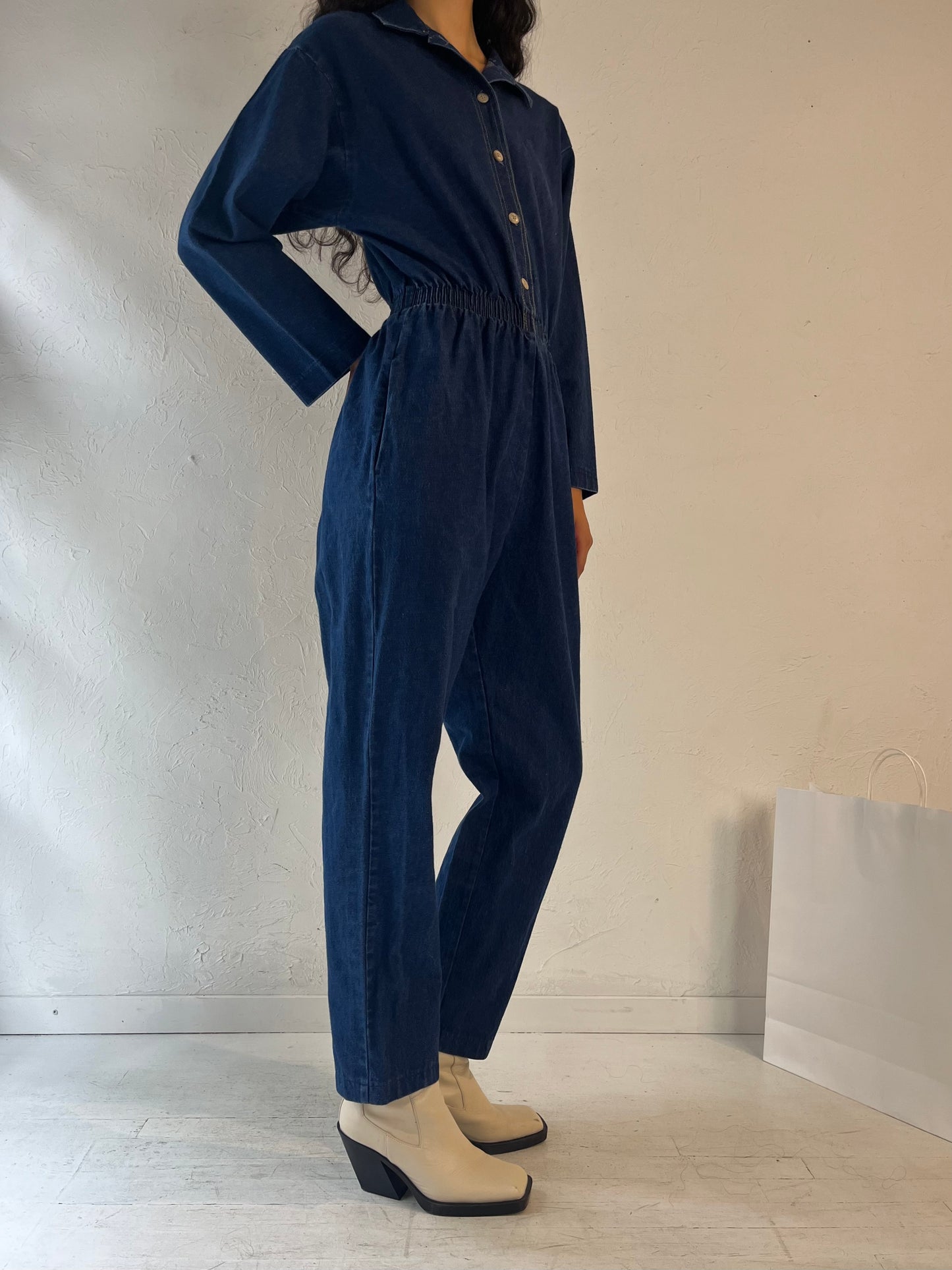 80s 'Boonies' Denim Jumpsuit / Small