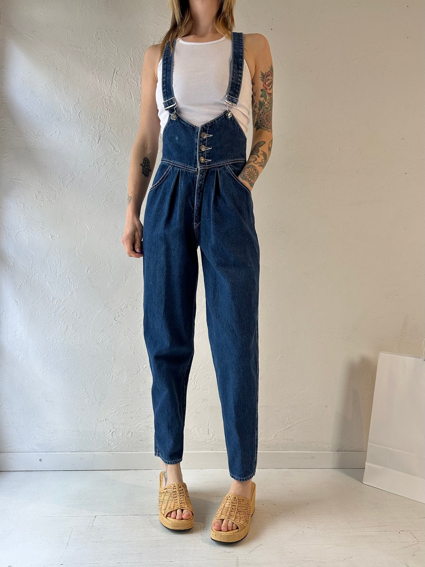 90s 'Galaxy Garments' Denim Overalls / Small