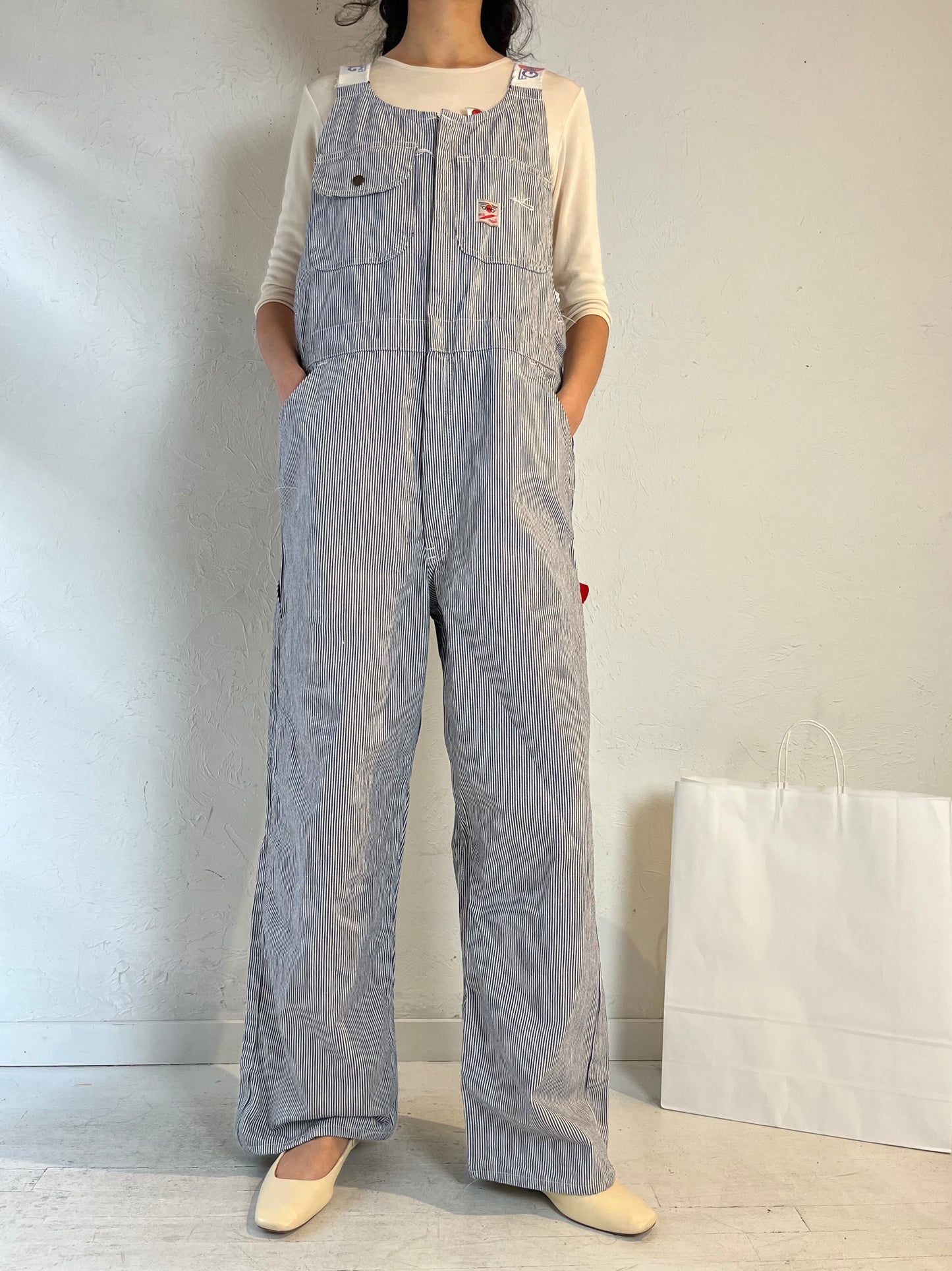 70s / 80s ‘GWG’ Pinstripe Overalls / Union Made in Canada / Medium