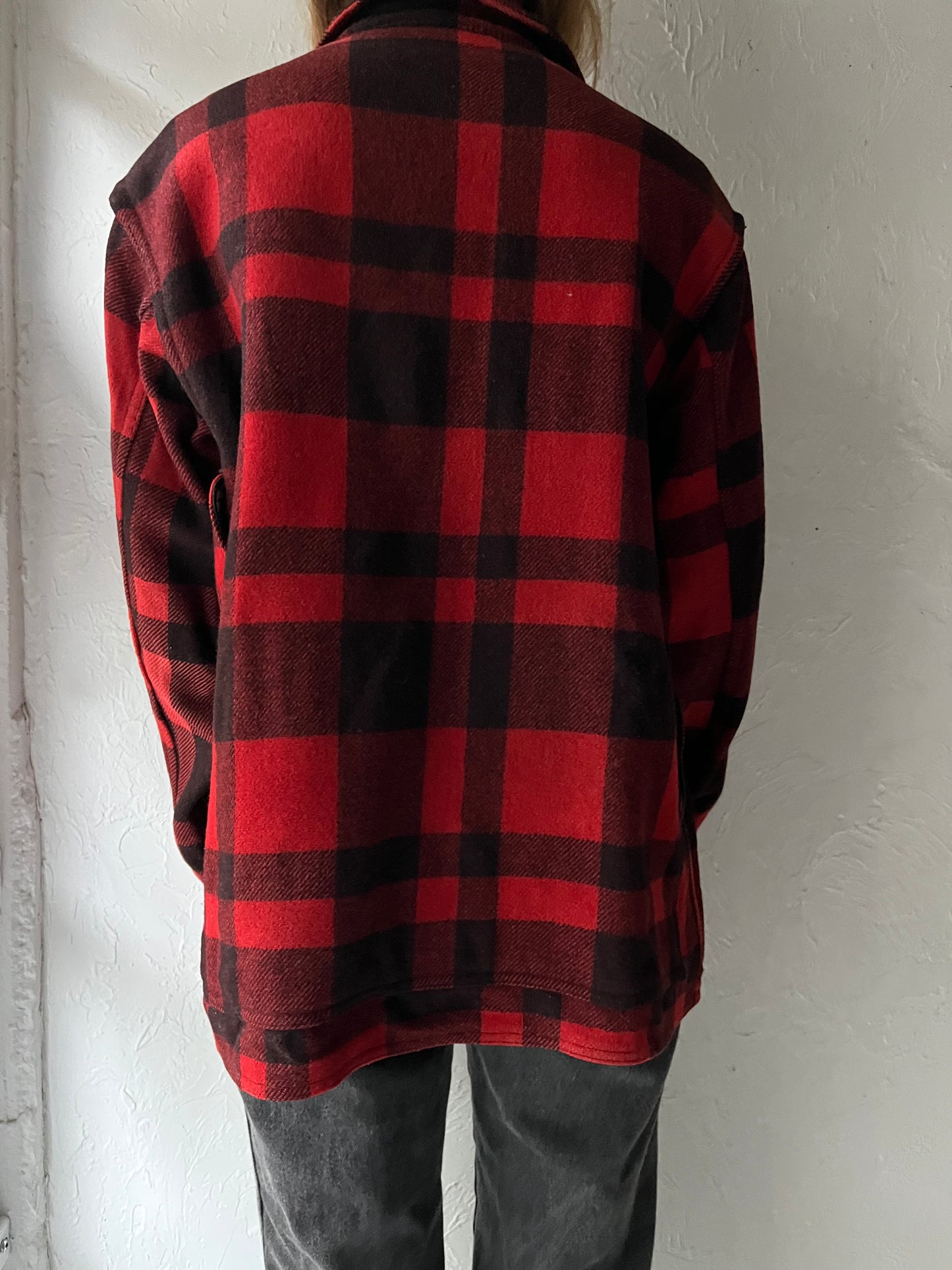 Vintage 'Filson' Red Plaid Wool Chore Jacket / Large